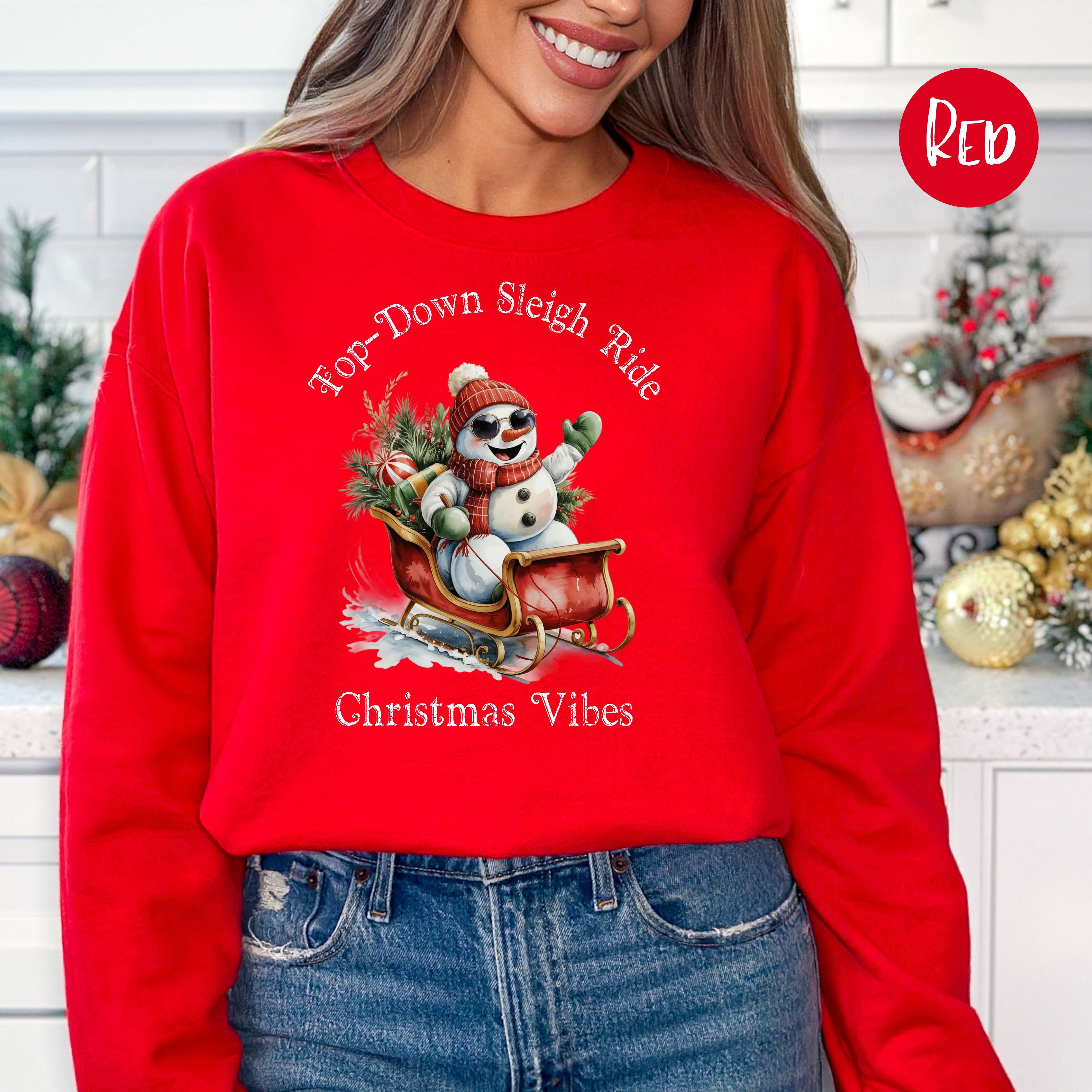 Top-Down Sleigh Ride Sweatshirt Christmas Sweatshirt