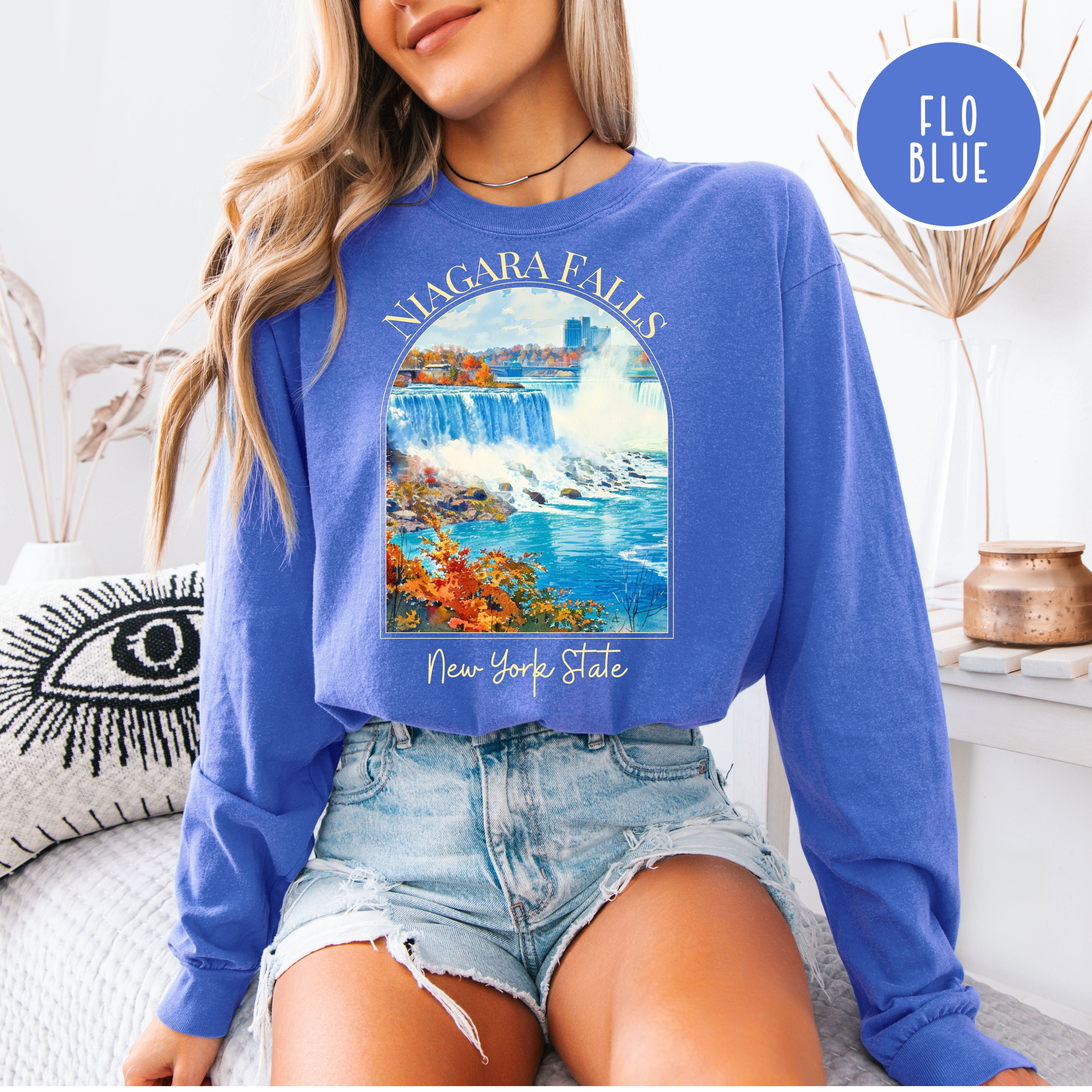 Niagara Falls New York State Comfort Colors Unisex Long Sleeve Tee Shirt