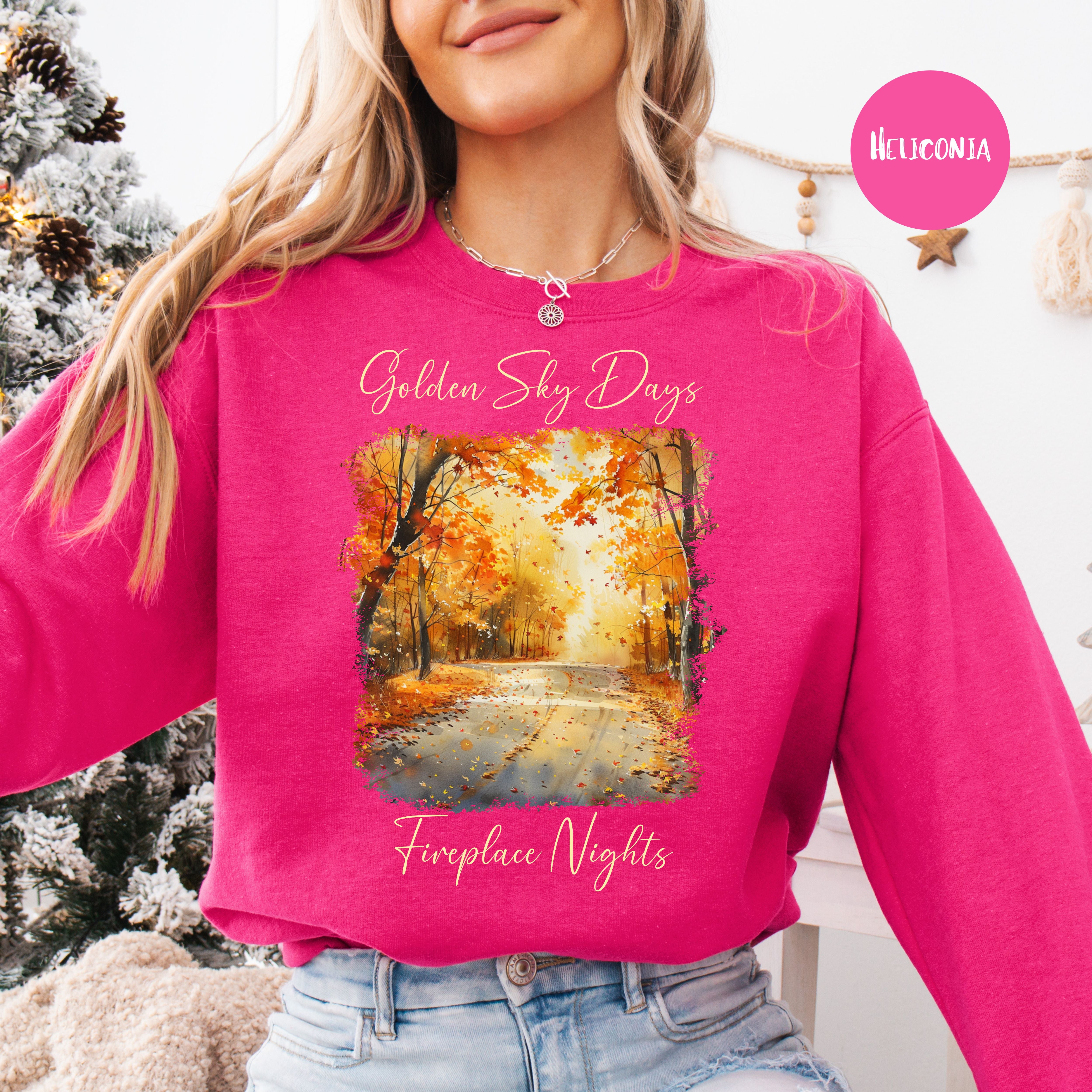Golden Sky Days and Fireplace Nights Autumn Season Sweatshirt