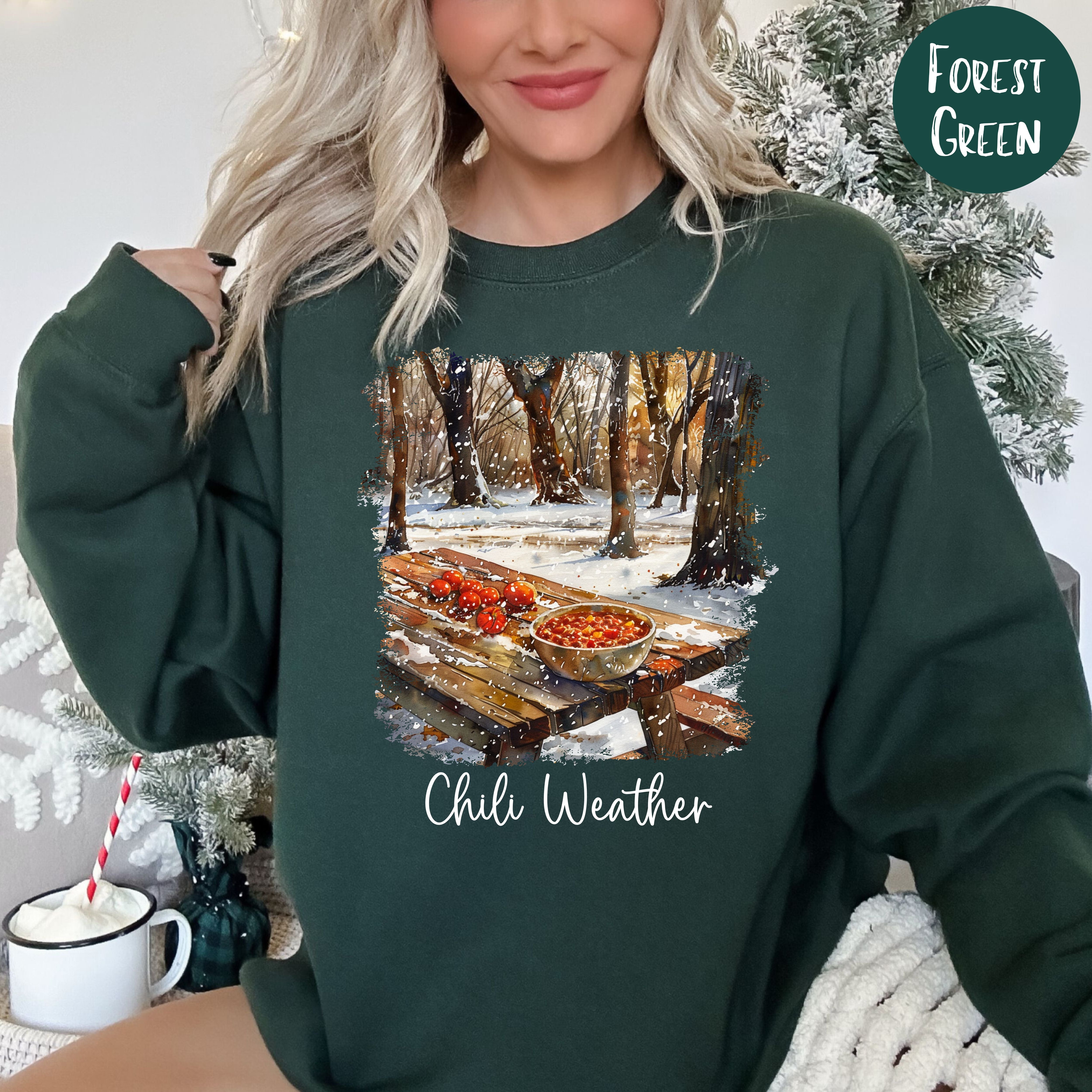 Chili Weather Unisex Sweatshirt, Snowy Comfy Chili Lover Sweatshirt