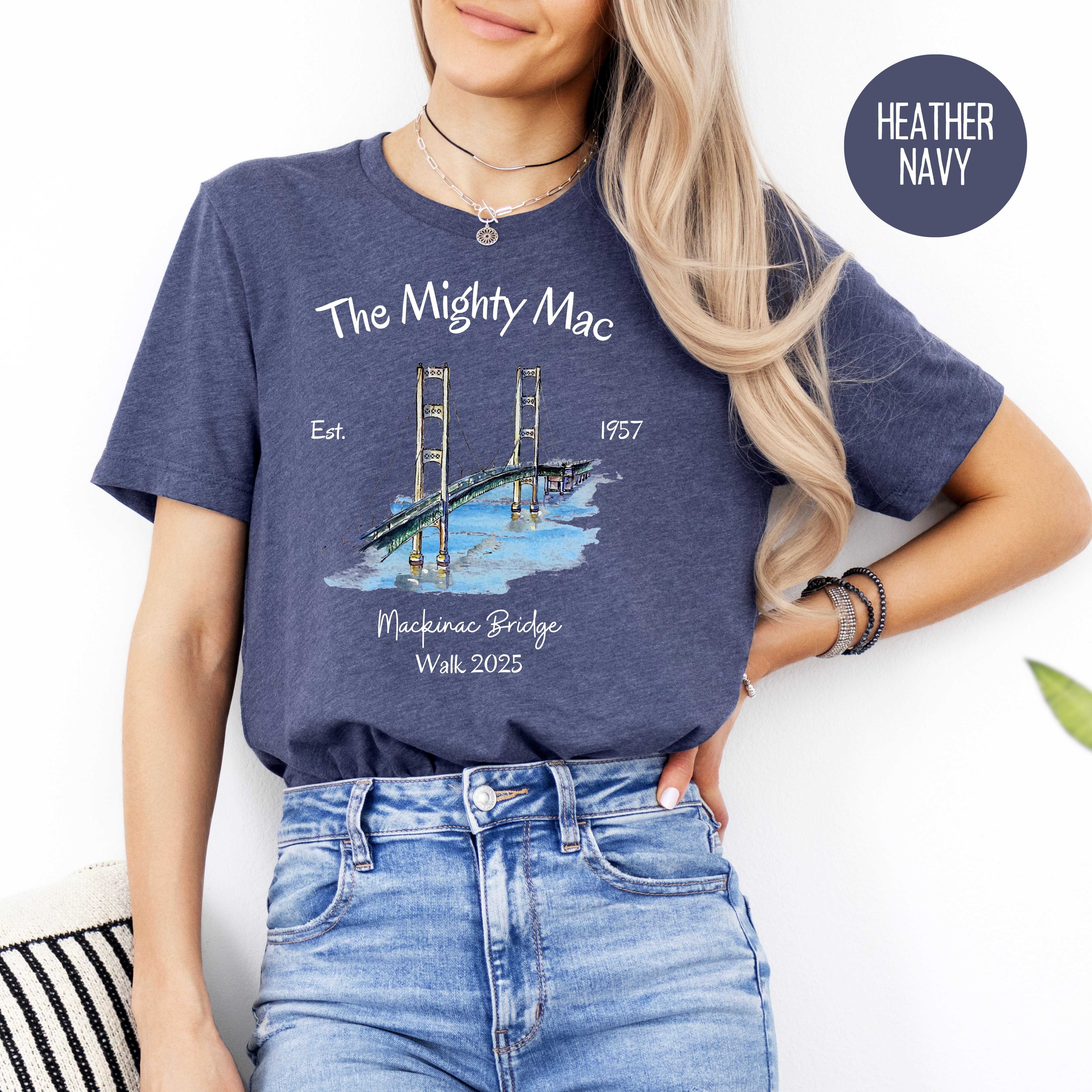 The Mackinac Bridge Labor Day Walk 2025 Bella Canvas Adult Unisex Lightweight Soft Tee