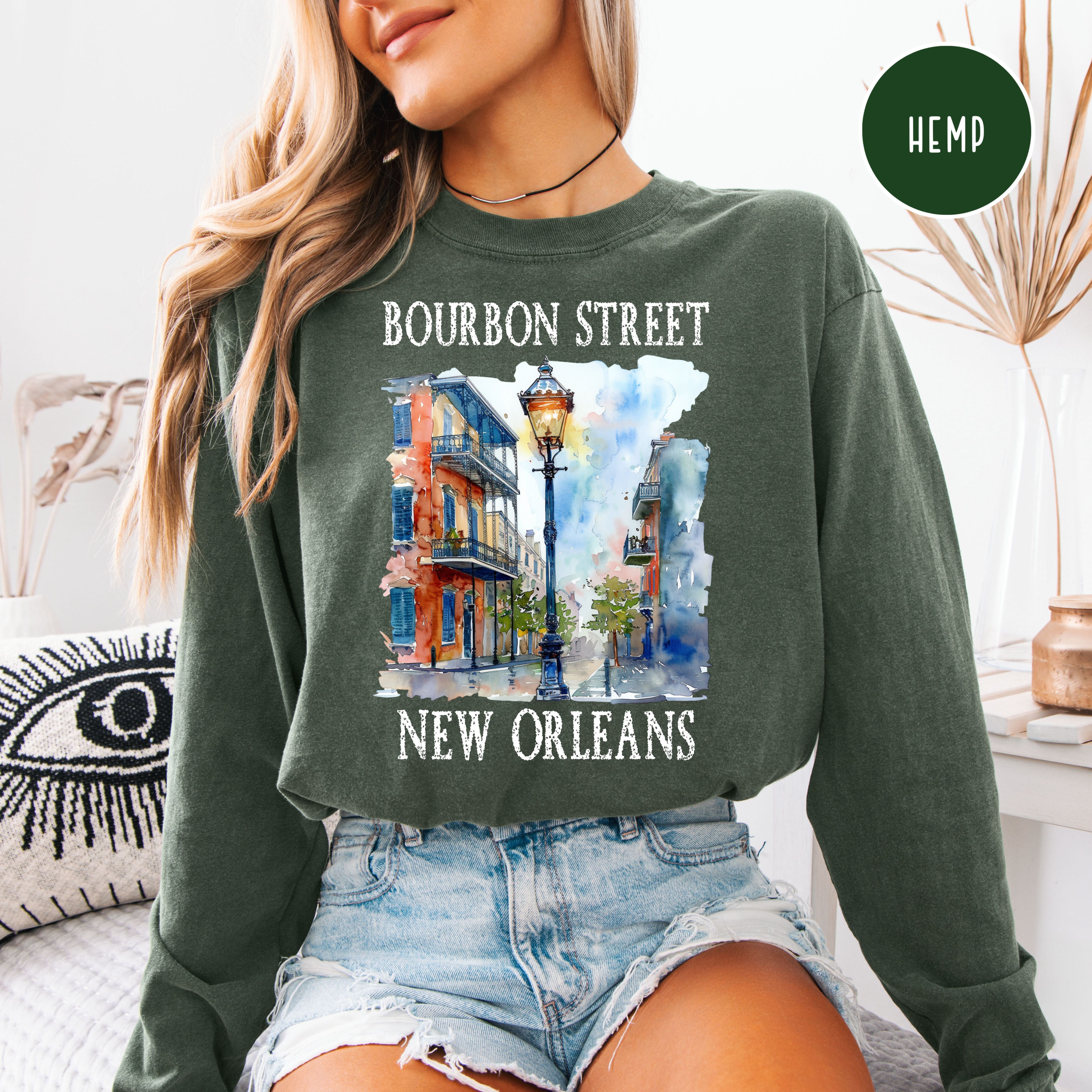 Bourbon Street New Orleans Unisex Long Sleeve Comfort Colors T-Shirt