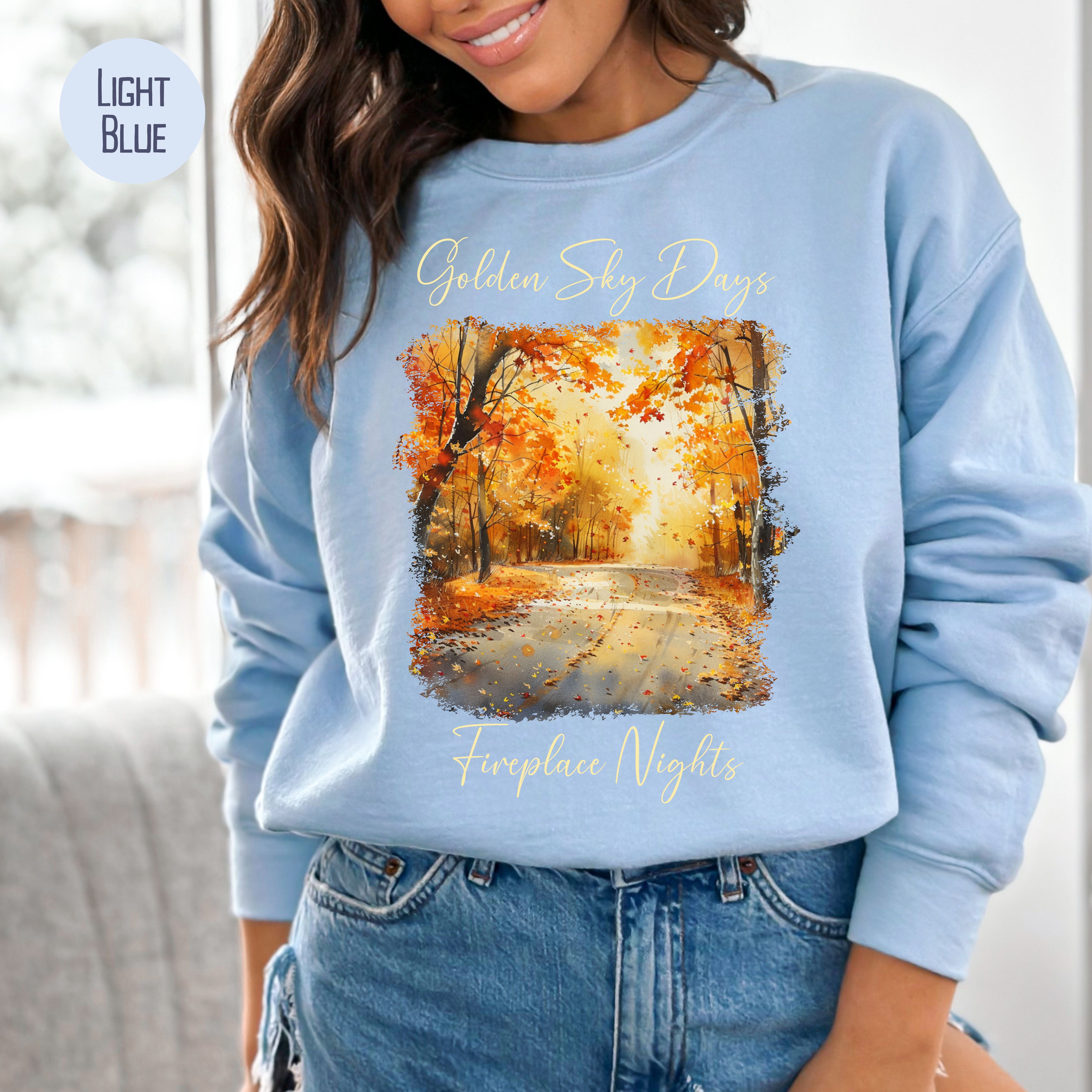 Golden Sky Days and Fireplace Nights Autumn Season Sweatshirt