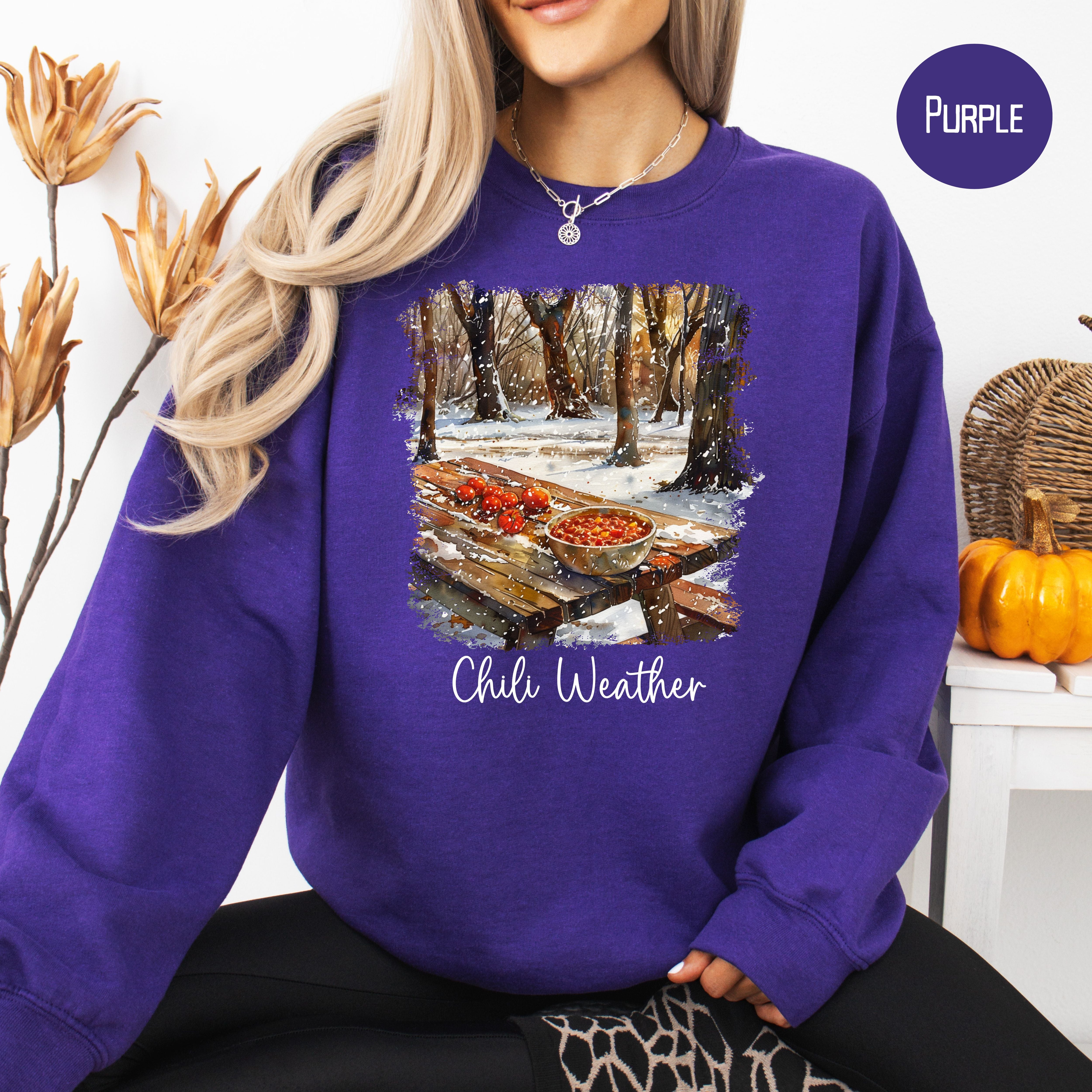 Chili Weather Unisex Sweatshirt, Snowy Comfy Chili Lover Sweatshirt