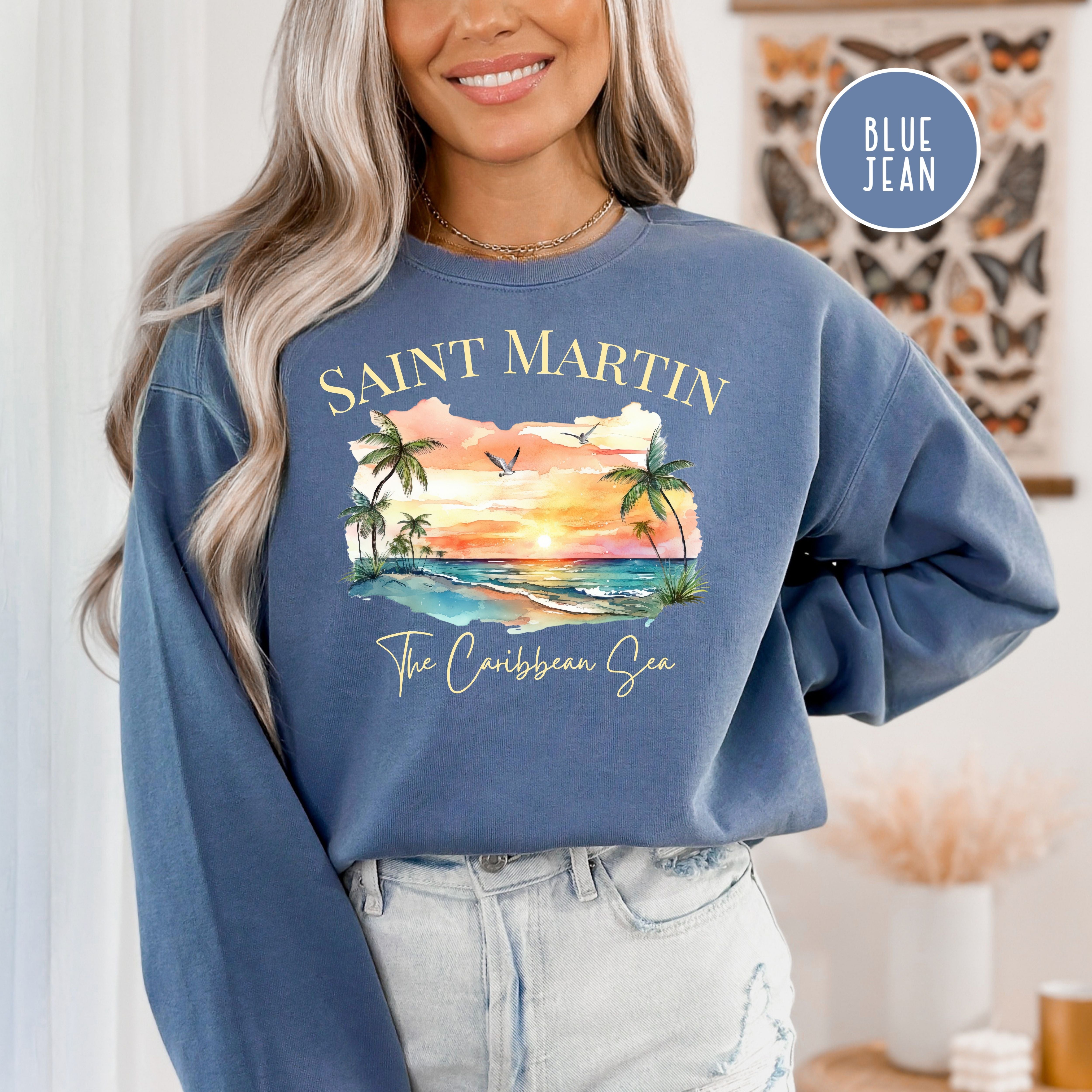 Saint Martin Caribbean Island Comfort Colors® Sweatshirt