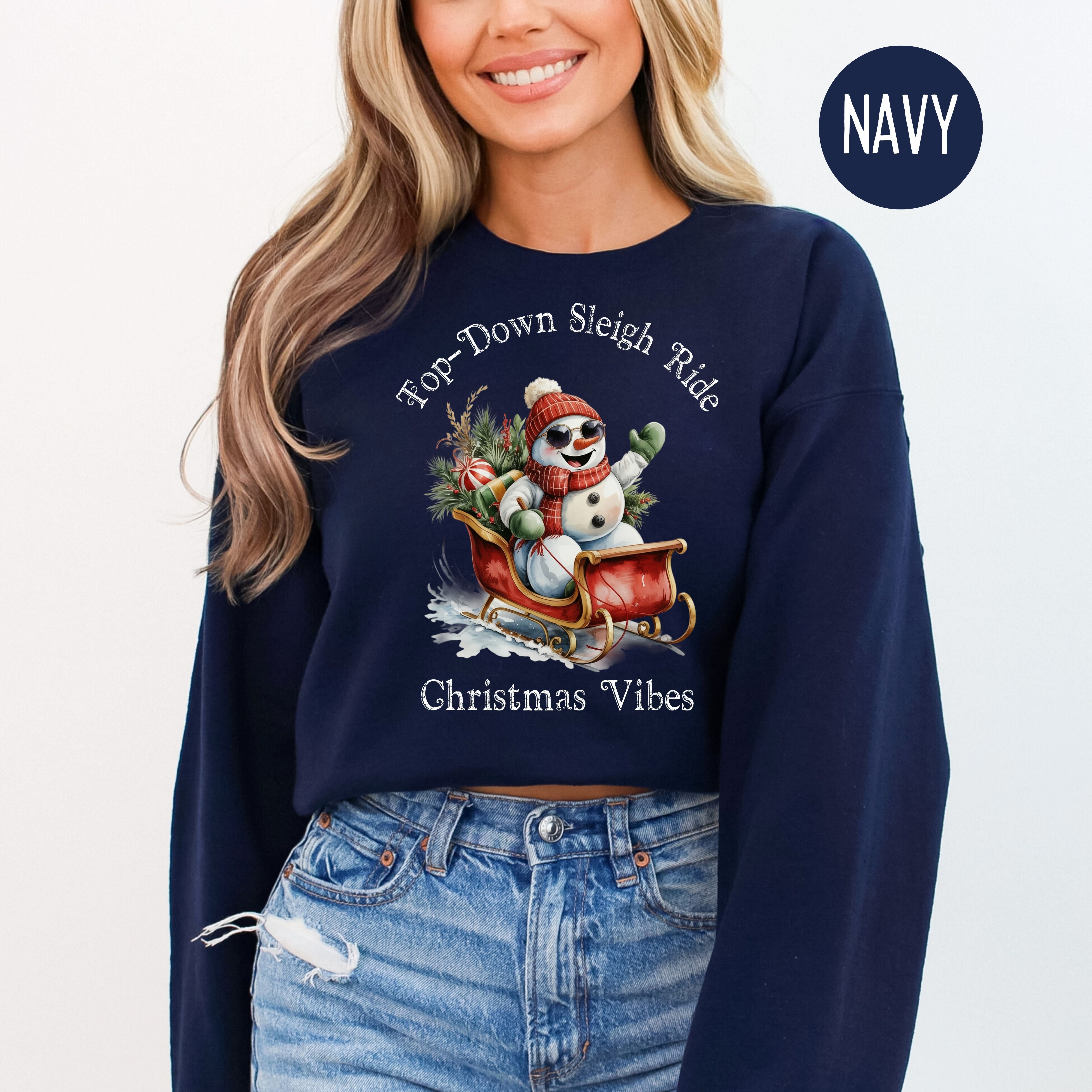 Top-Down Sleigh Ride Sweatshirt Christmas Sweatshirt