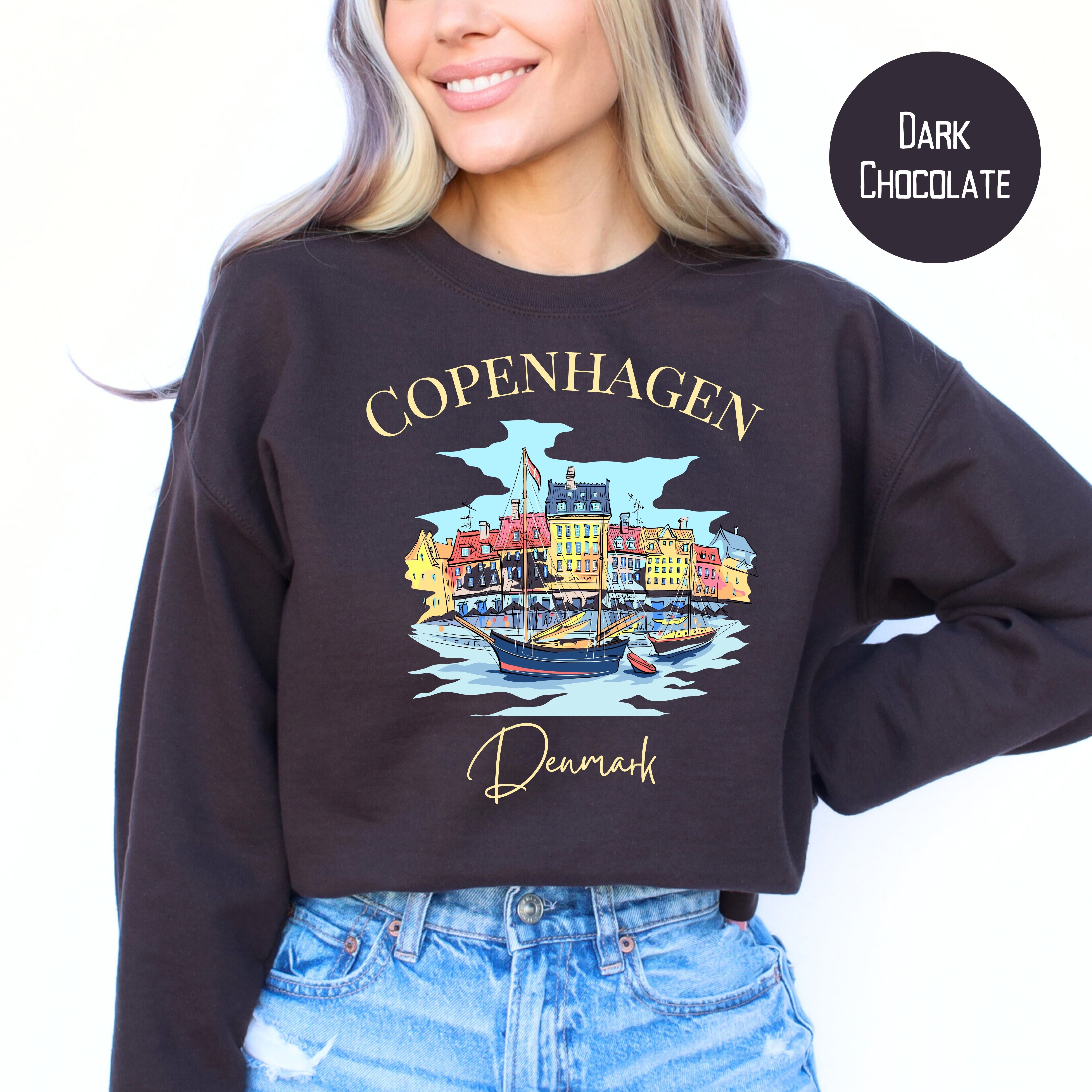 Copenhagen Denmark Vacation Gift Crewneck Sweatshirt