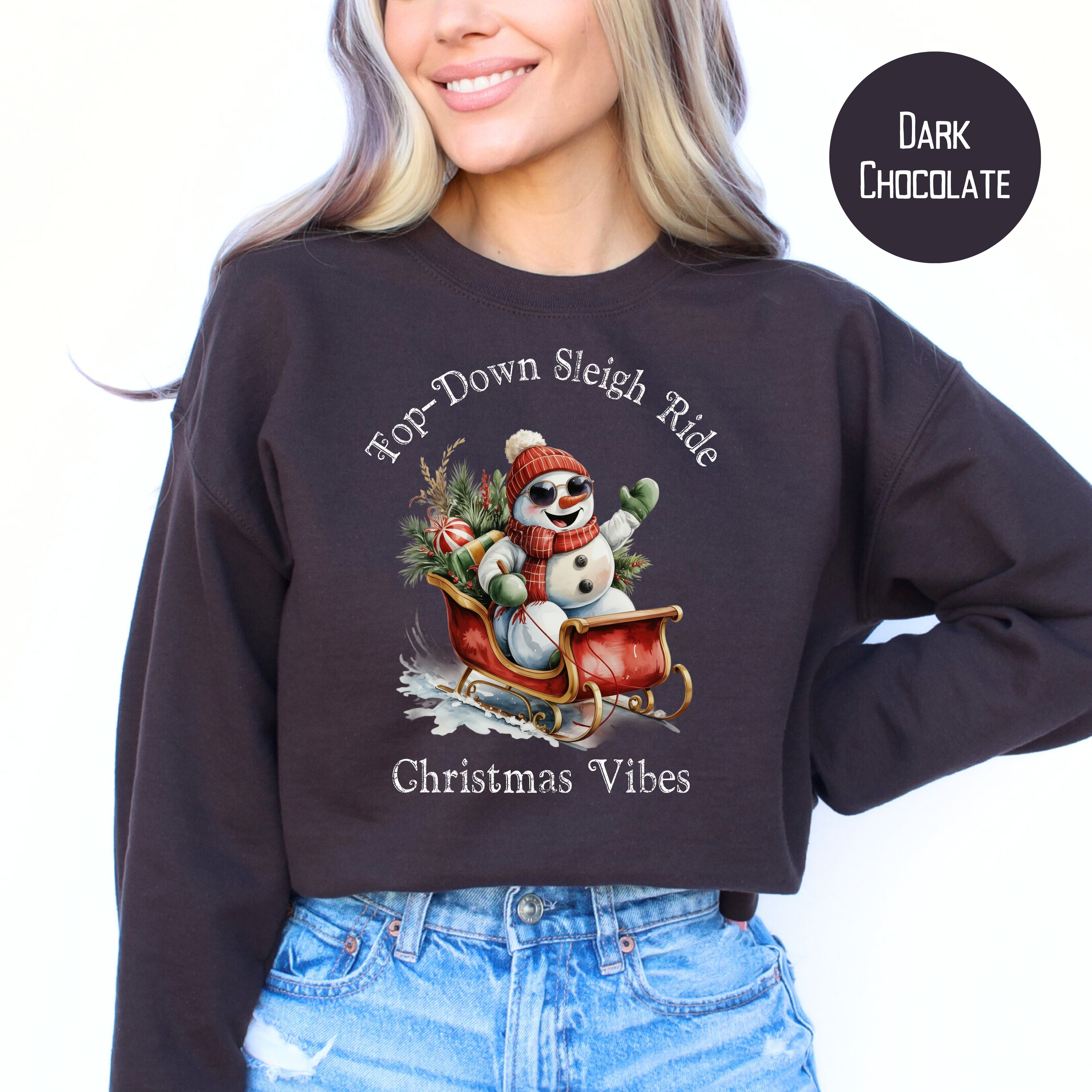 Top-Down Sleigh Ride Sweatshirt Christmas Sweatshirt
