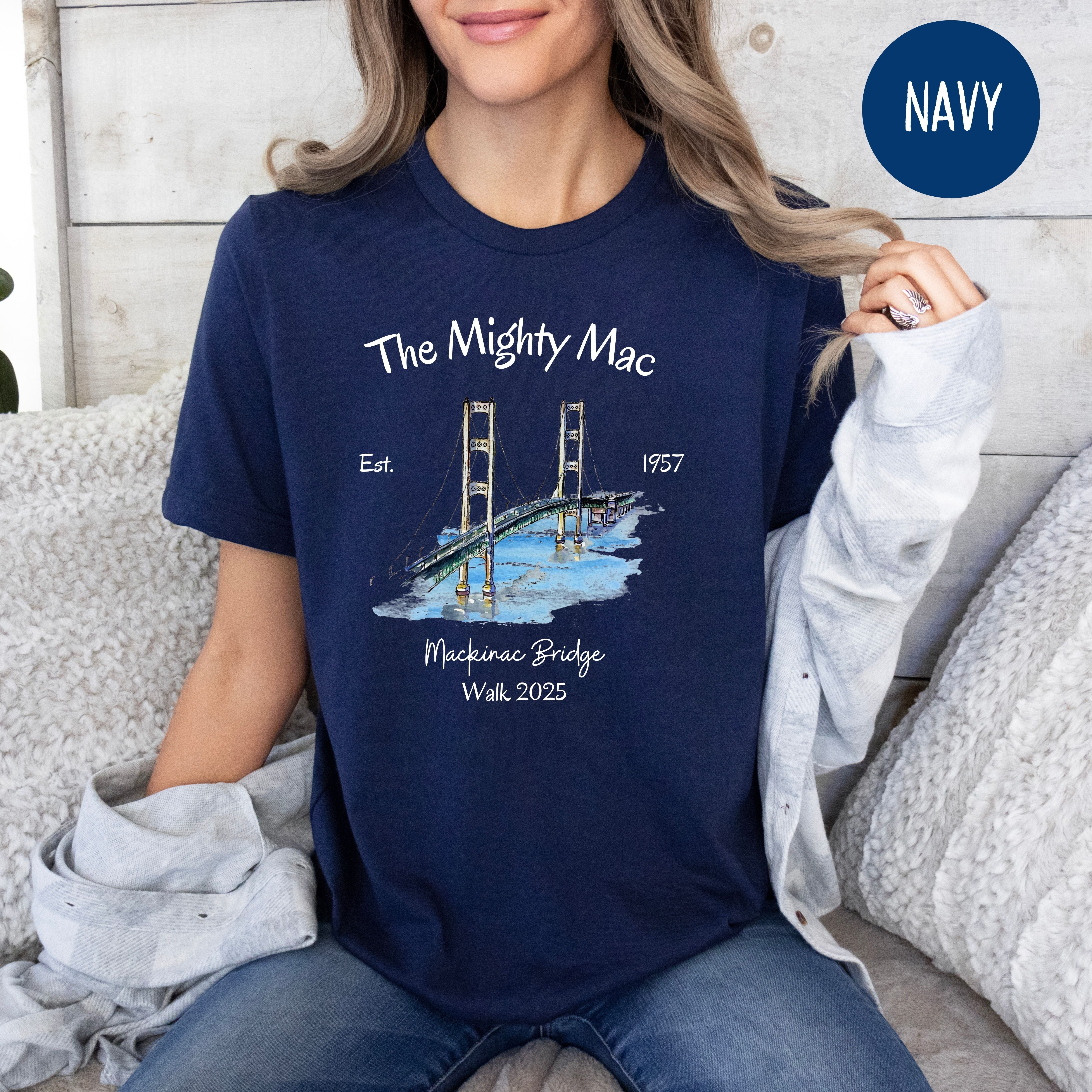 The Mackinac Bridge Labor Day Walk 2025 Bella Canvas Adult Unisex Lightweight Soft Tee