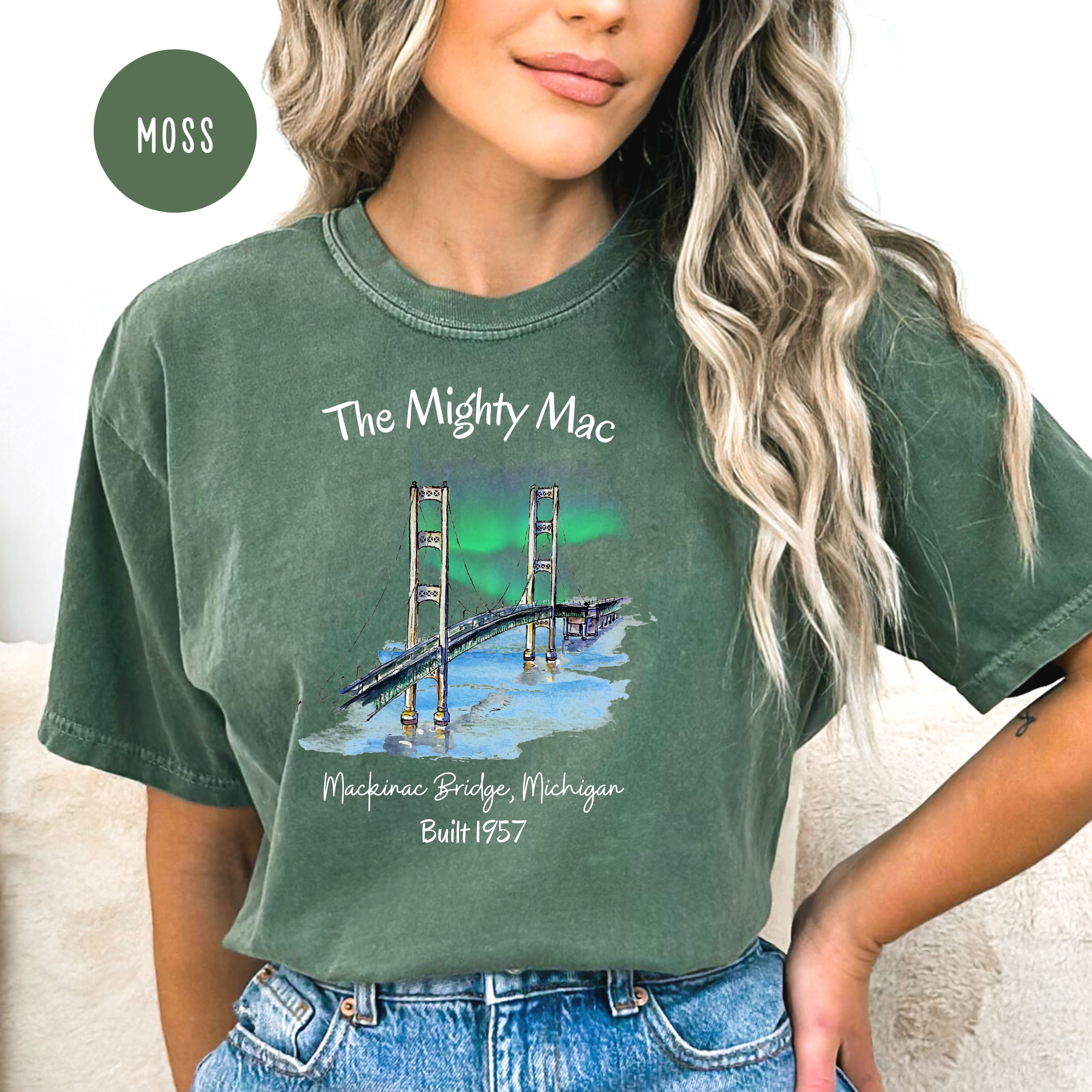 Northern Lights Over Mackinac Bridge Comfort Colors® Tee