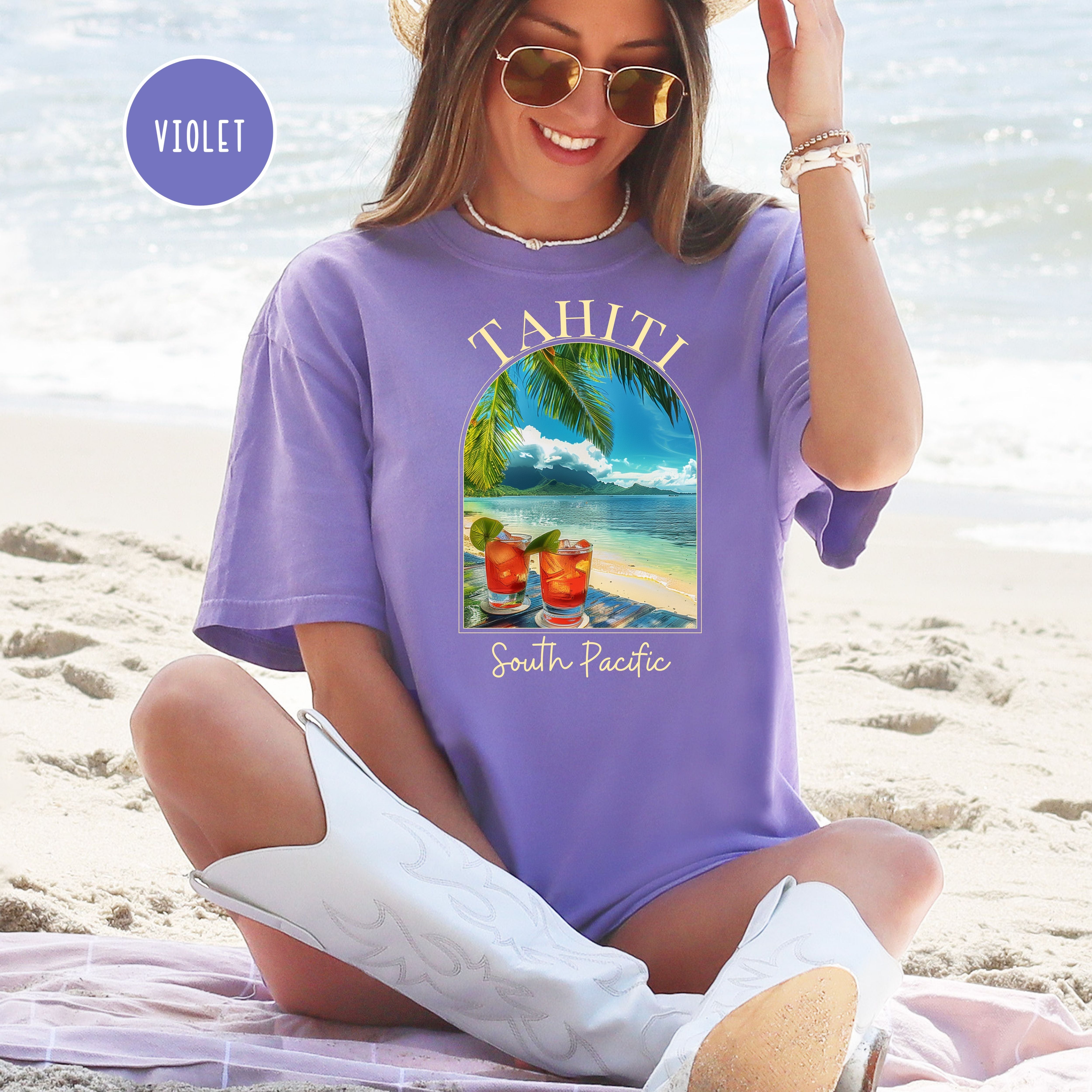 Tahiti South Pacific Drinks on the Beach Vacation Comfort Colors® Tee