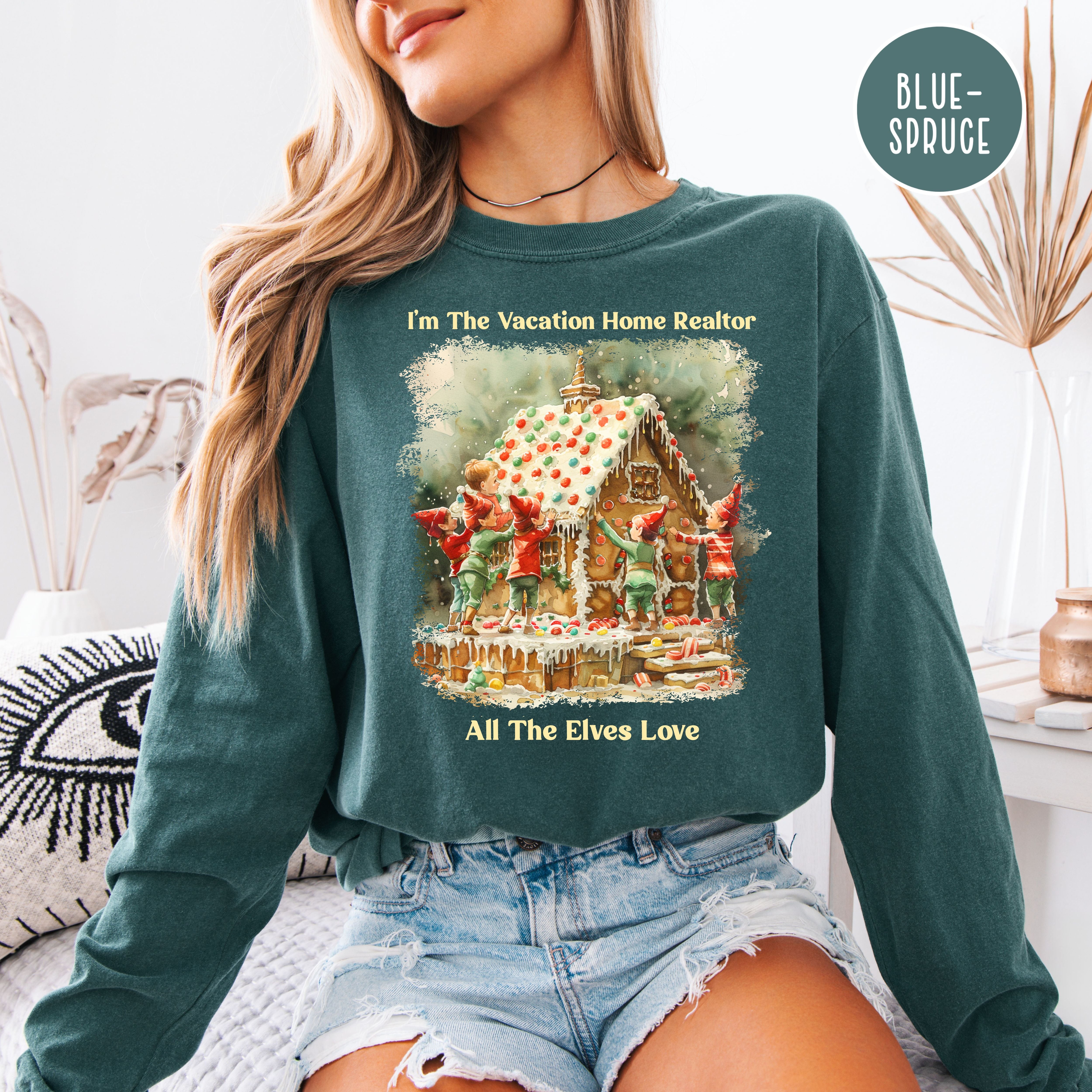 Vacation Home Realtor Unisex Christmas Comfort Colors Long Sleeve Tee