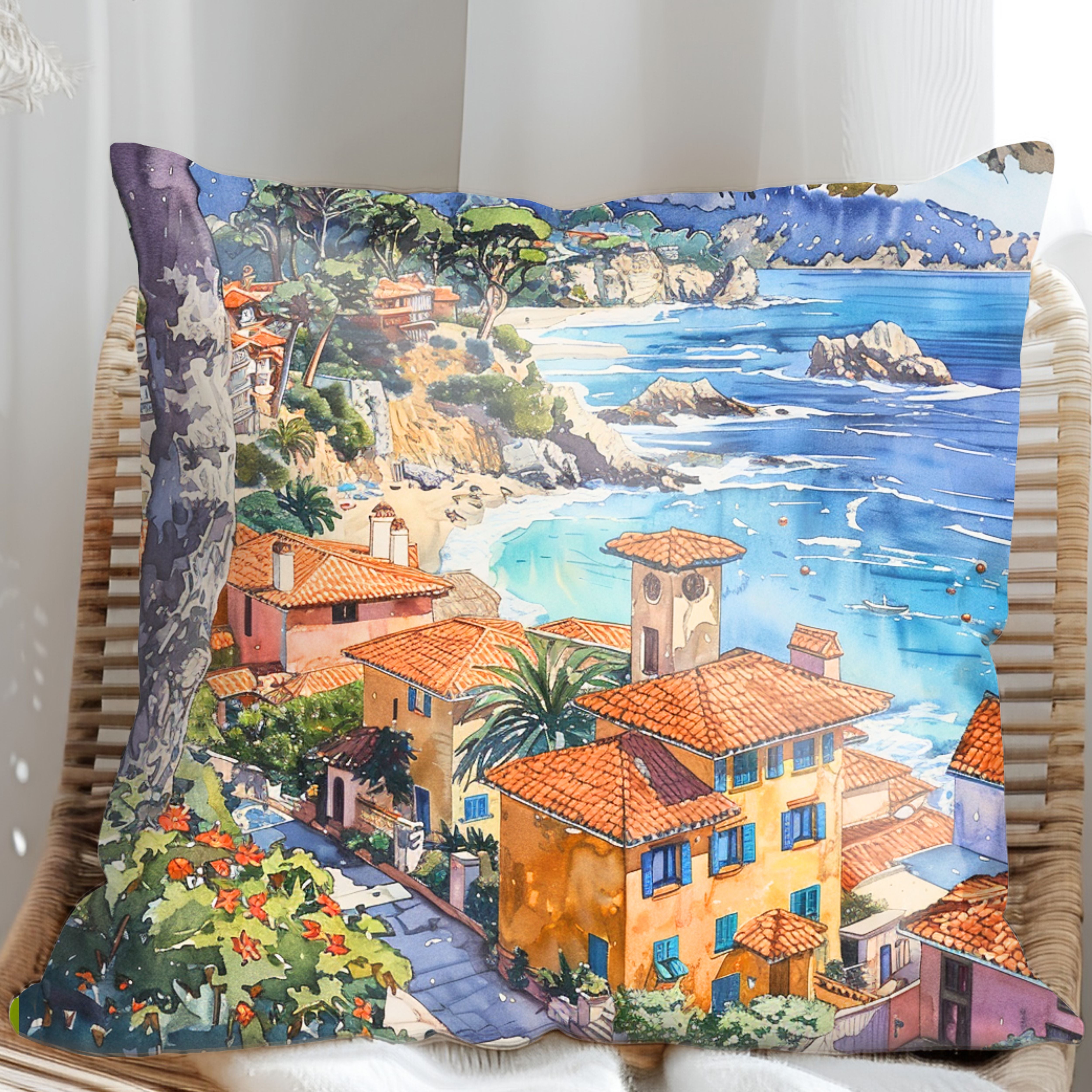 Carmel By The Sea Decorative Pillow, Design on Front and Back, Avail in 5 Sizes