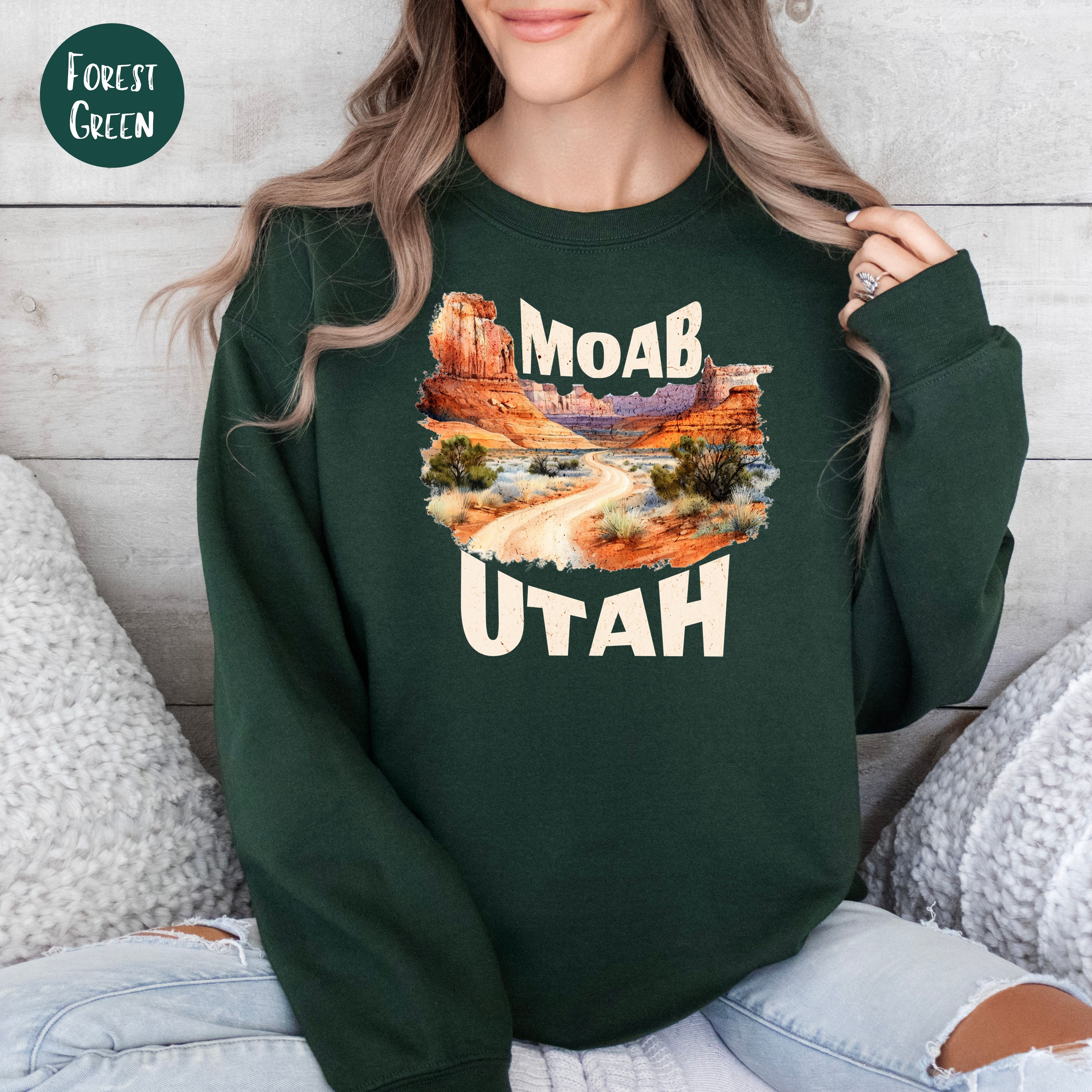 Moab Utah Grunge Style Sweatshirt