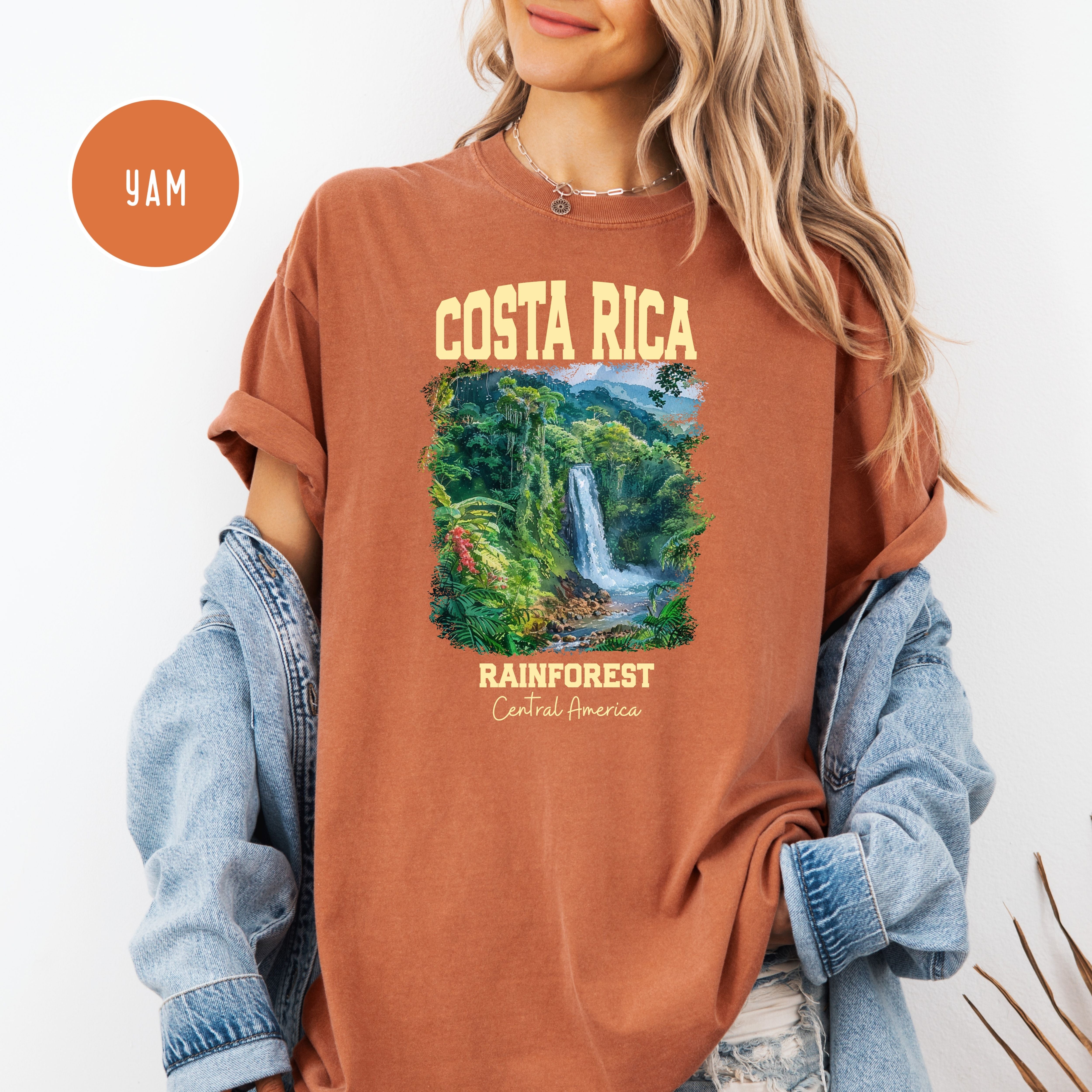 Costa Rica Rainforest Waterfall Comfort Colors T-Shirt, Costa Rica Shirt