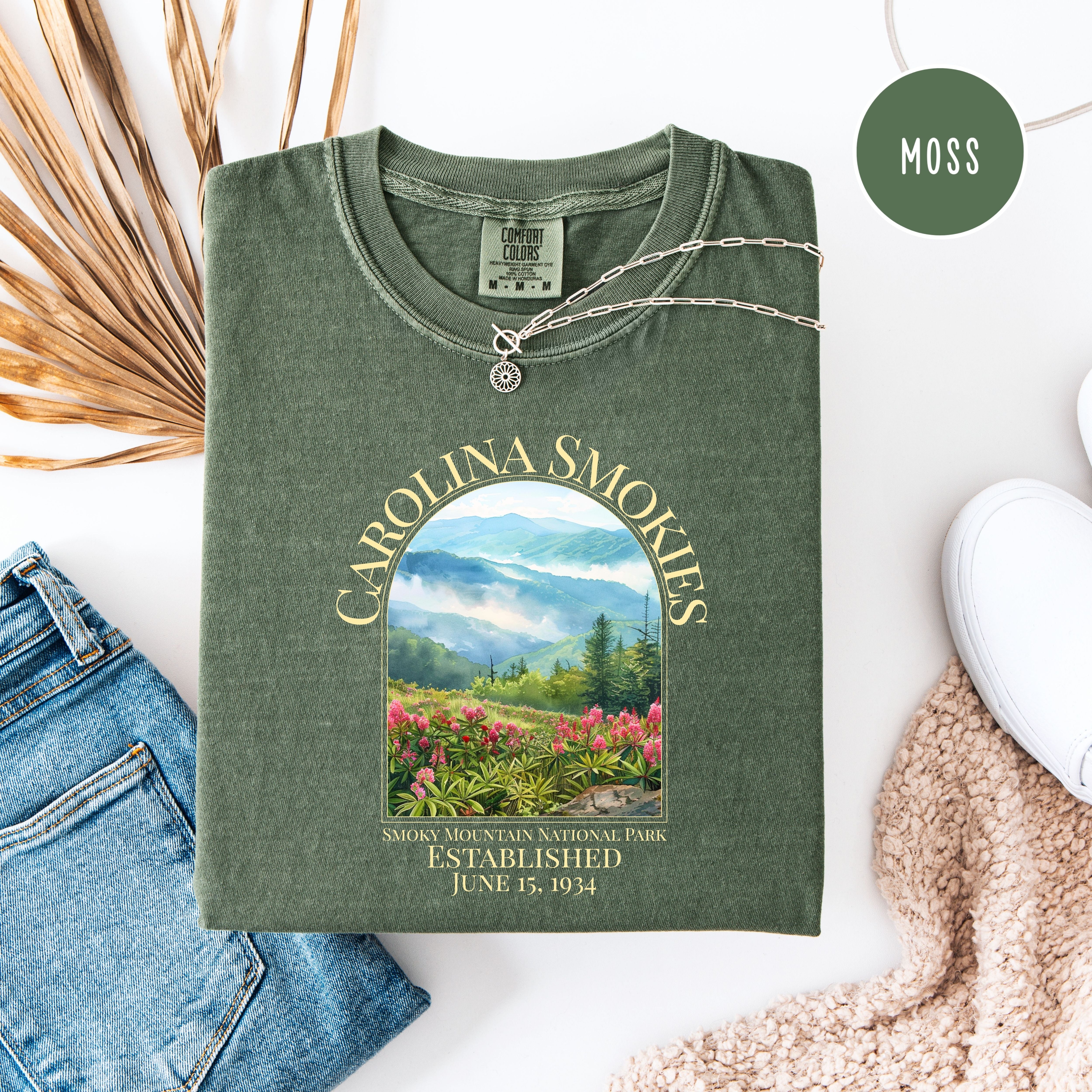 North Carolina Smoky Mountain National Park Comfort Colors T-Shirt, Carolina Smokies Shirt, North Carolina Vacation Shirt, Smoky Mt Park Tee