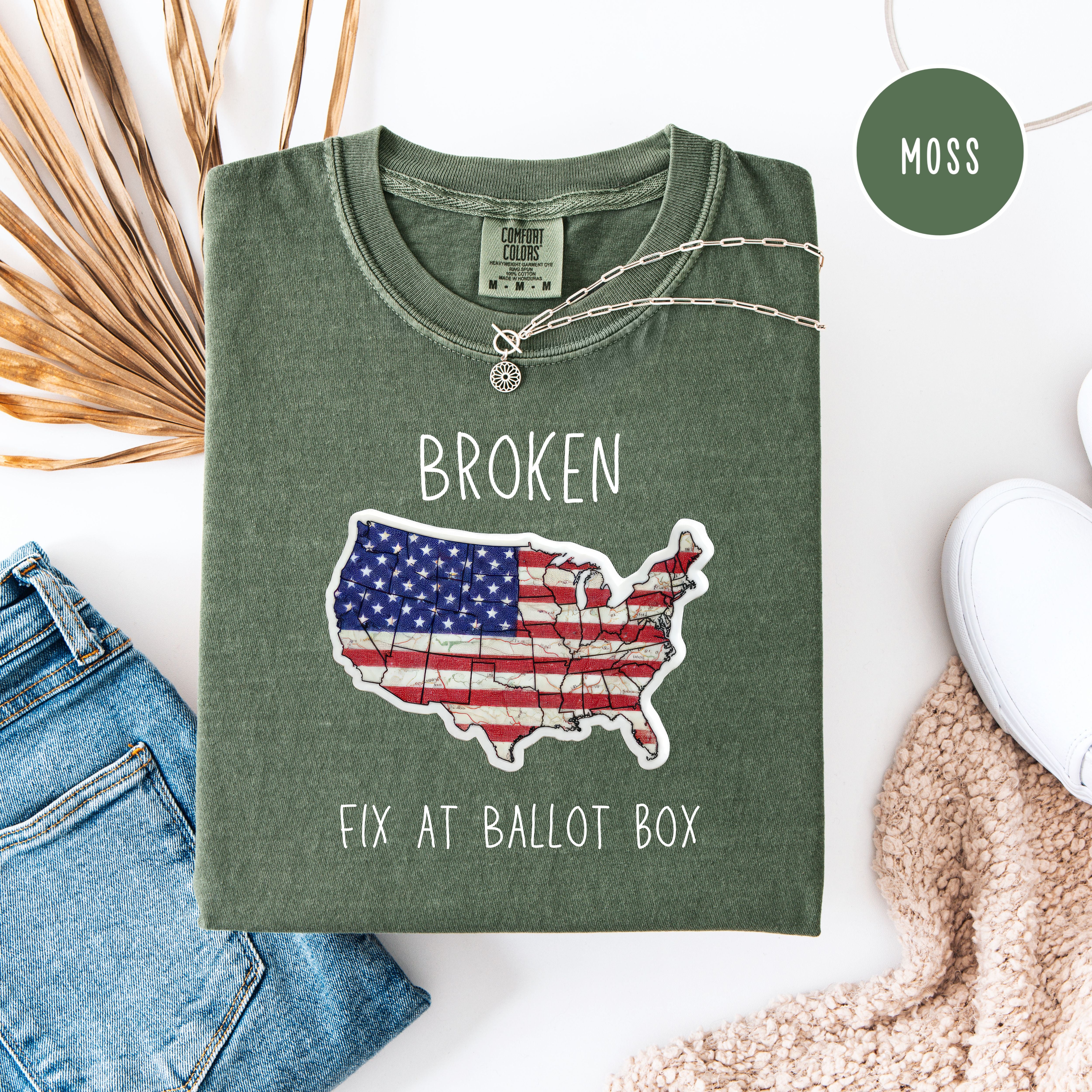 Funny Political USA Shirt Broken Fix at Ballot Box Unisex Comfort Colors T-Shirt, Protest Shirt, Political Tee, Vote Tee, Your Vote Matters