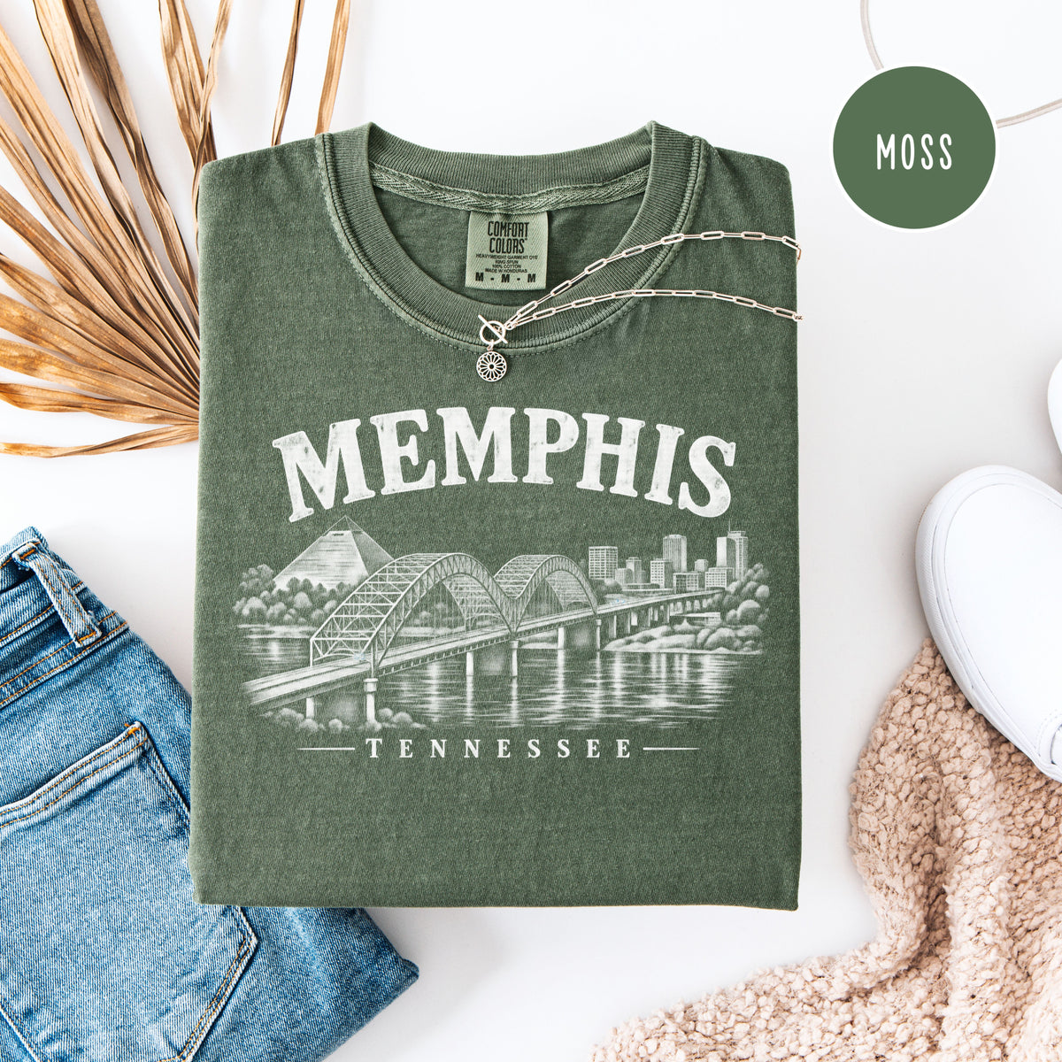 Memphis Tennessee Distressed Style Unisex Comfort Colors T-Shirt, Memphis River Bridge Shirt, Memphis Gift Shirt, Memphis Vacation Tee Shirt