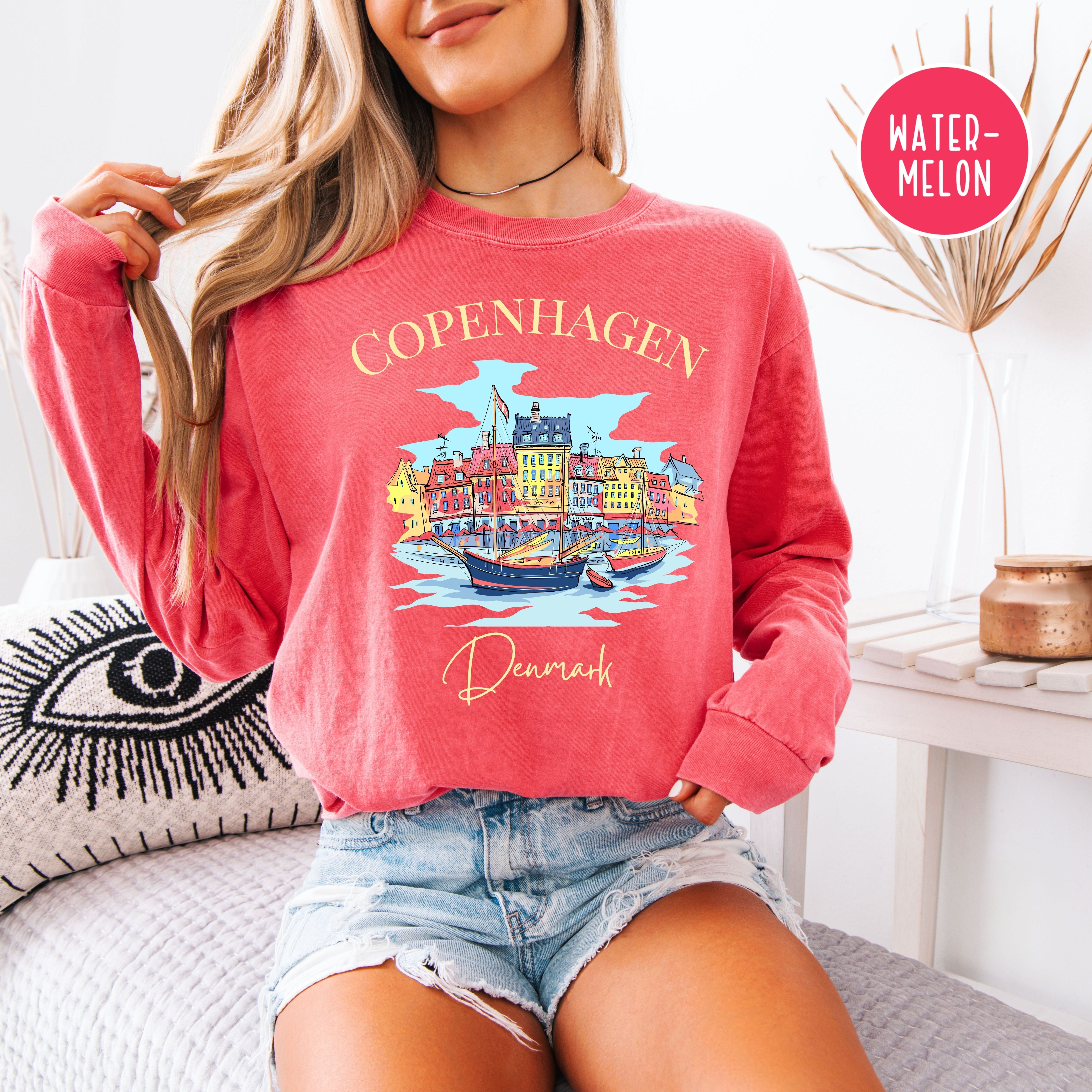 Copenhagen Denmark Comfort Colors Long Sleeve Tee