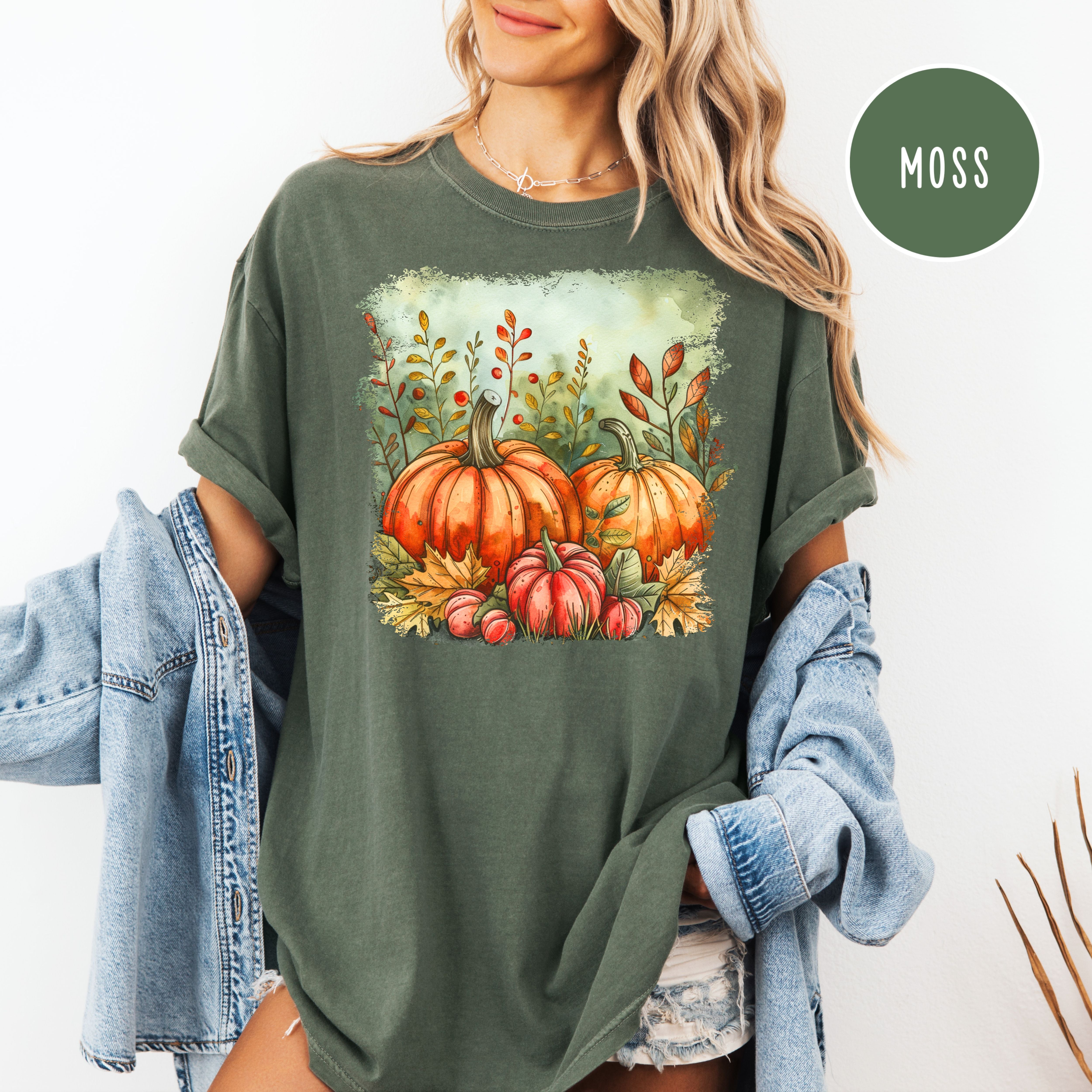 Thanksgiving Season Pumpkins Fall Colors Comfort Colors Tee