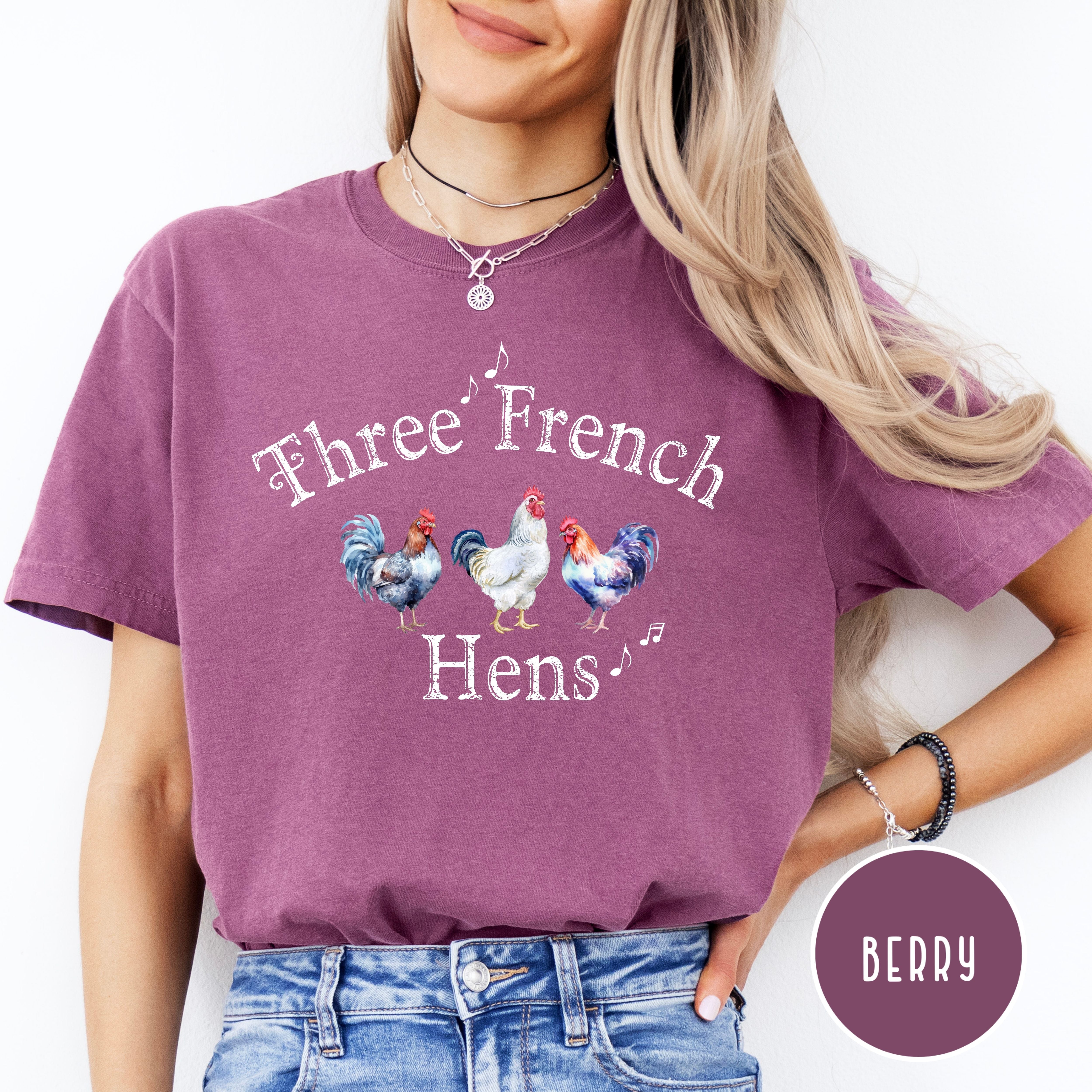 Three French Hens Comfort Colors® Christmas Tee