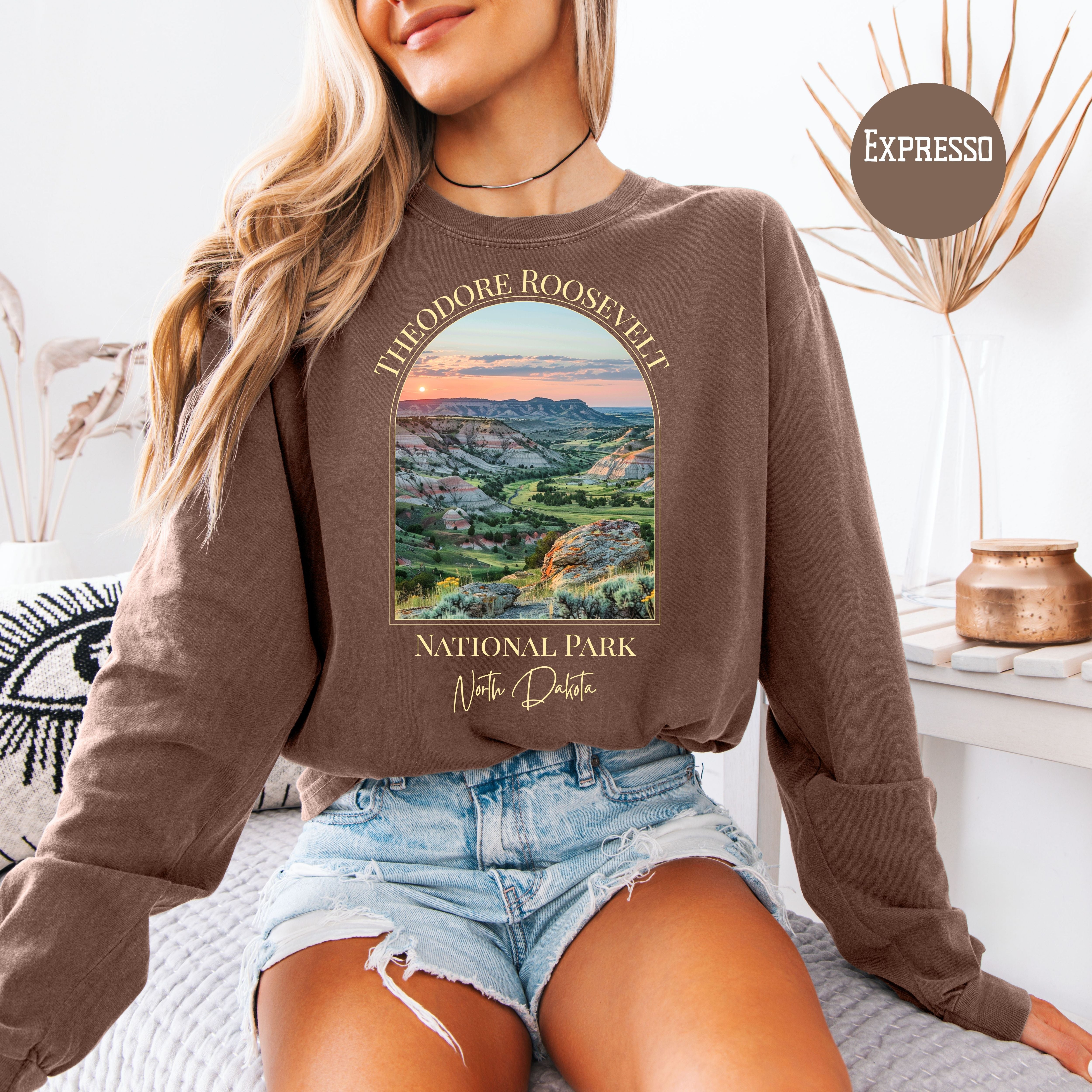 Theodore Roosevelt National Park North Dakota Comfort Colors Long Sleeve Unisex Tee