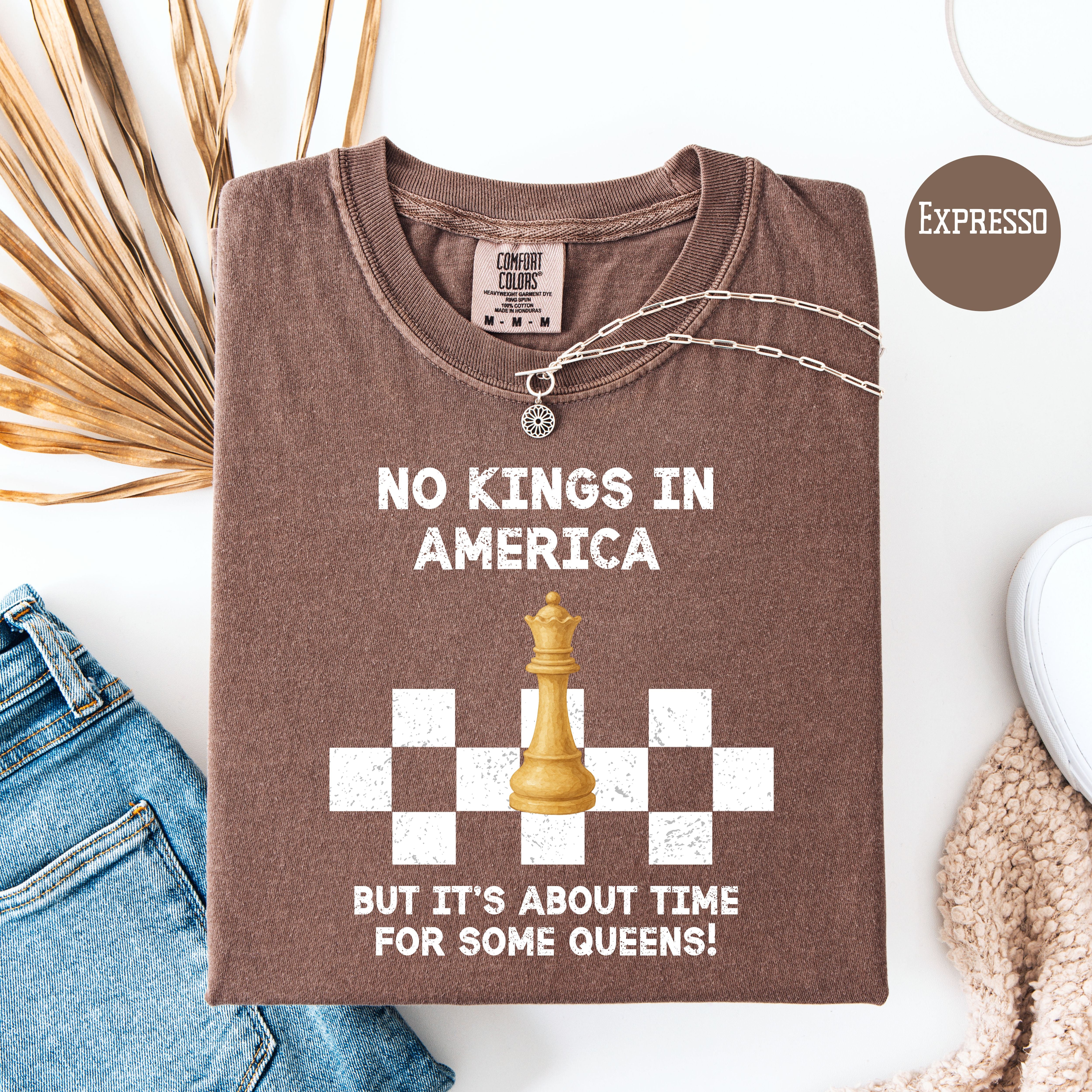 Chess Lover No Kings in America Anti-Trump Protest Comfort Colors Tee