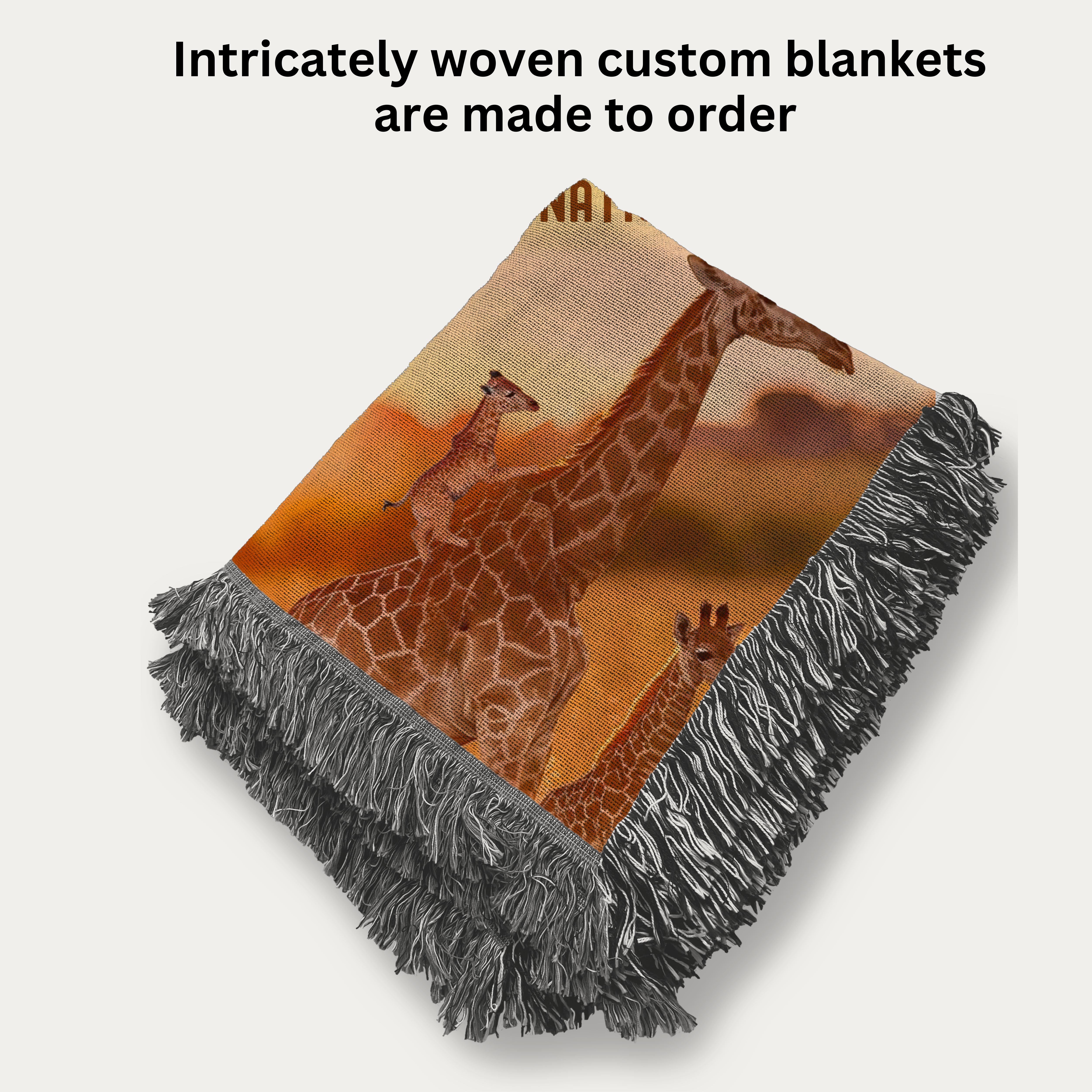 Giraffes At Serengeti National Park Woven Throw Blanket