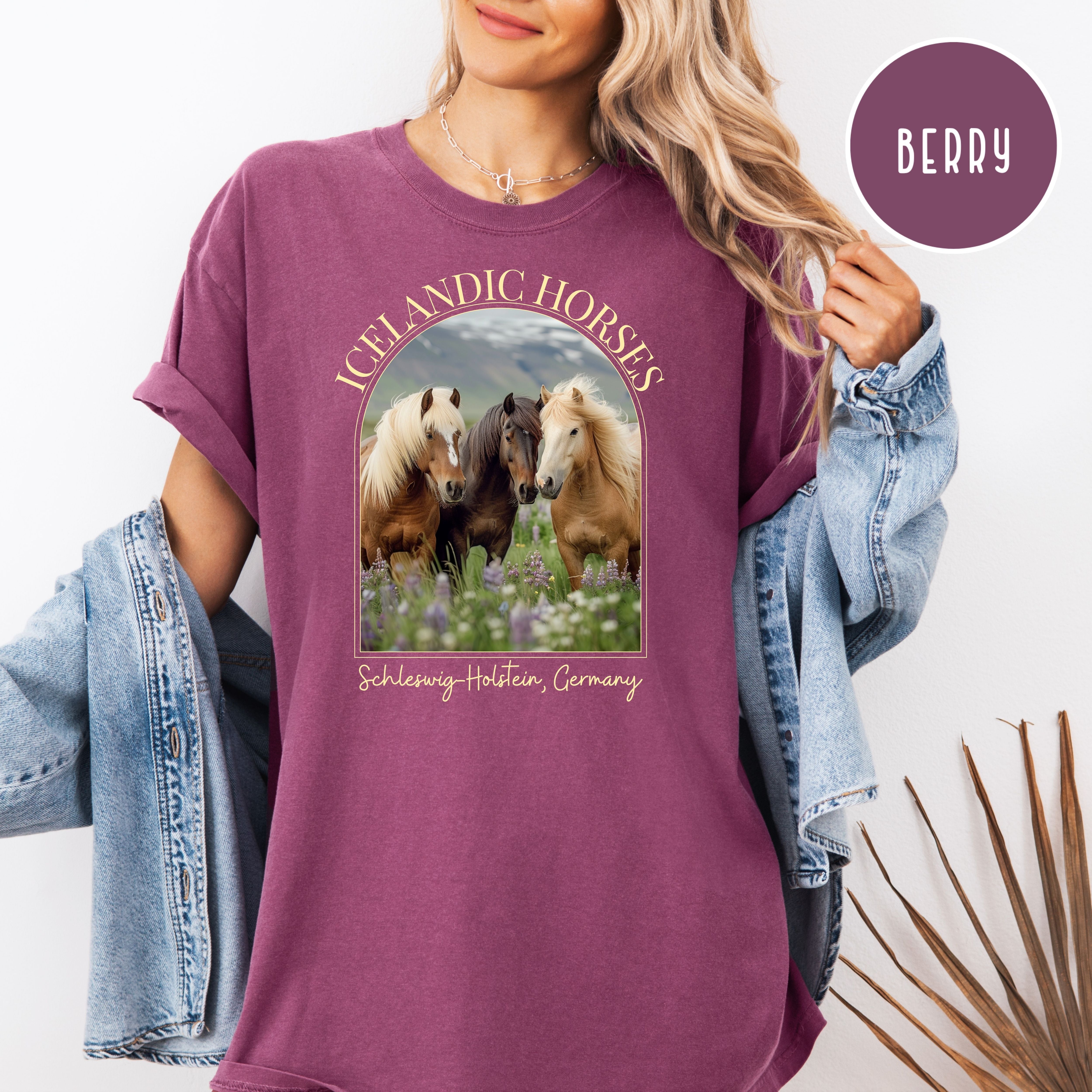 Icelandic Horses Comfort Colors Horse Lover Tee Shirt