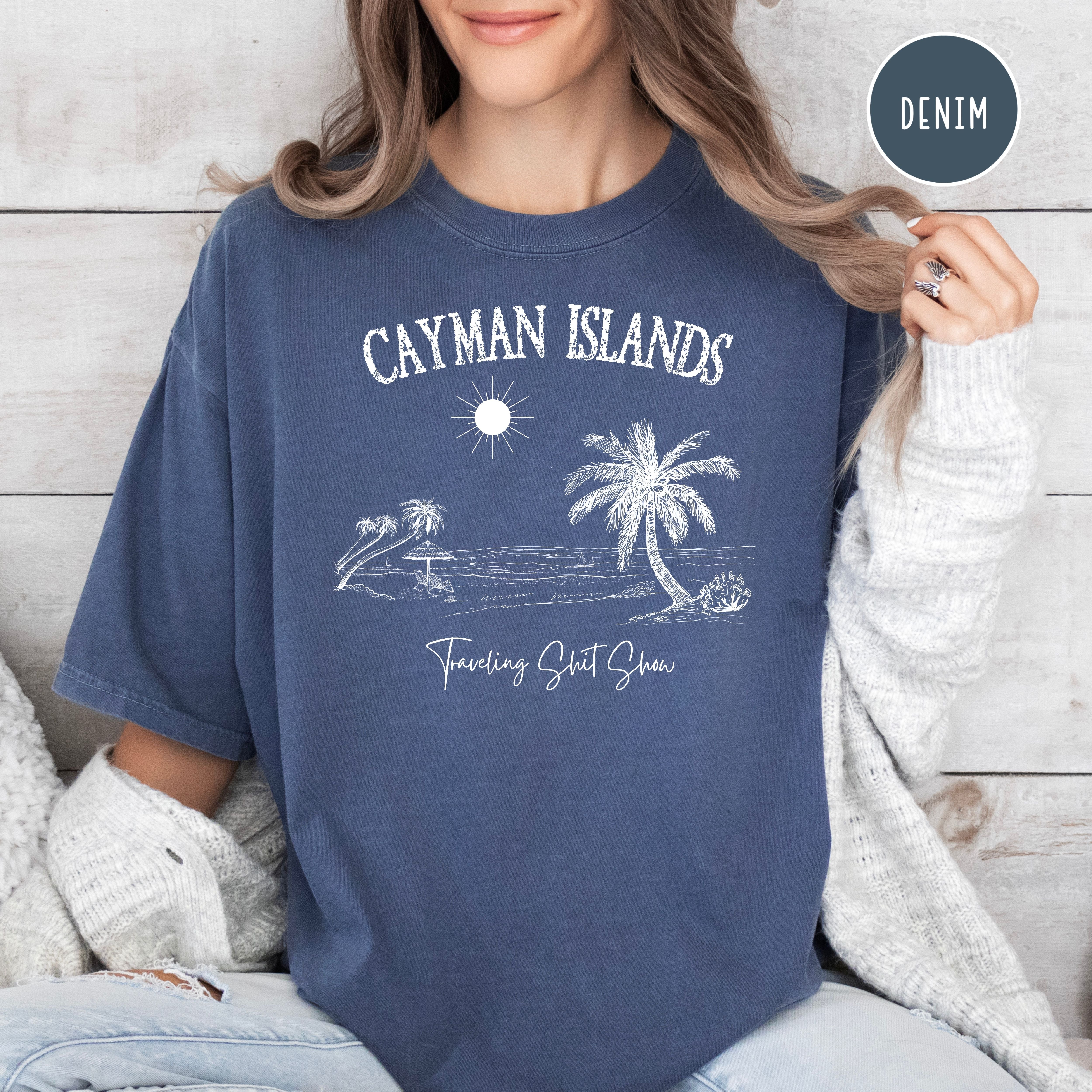 Custom Cayman Islands Caribbean Comfort Colors T-Shirt, The Traveling Shit Show