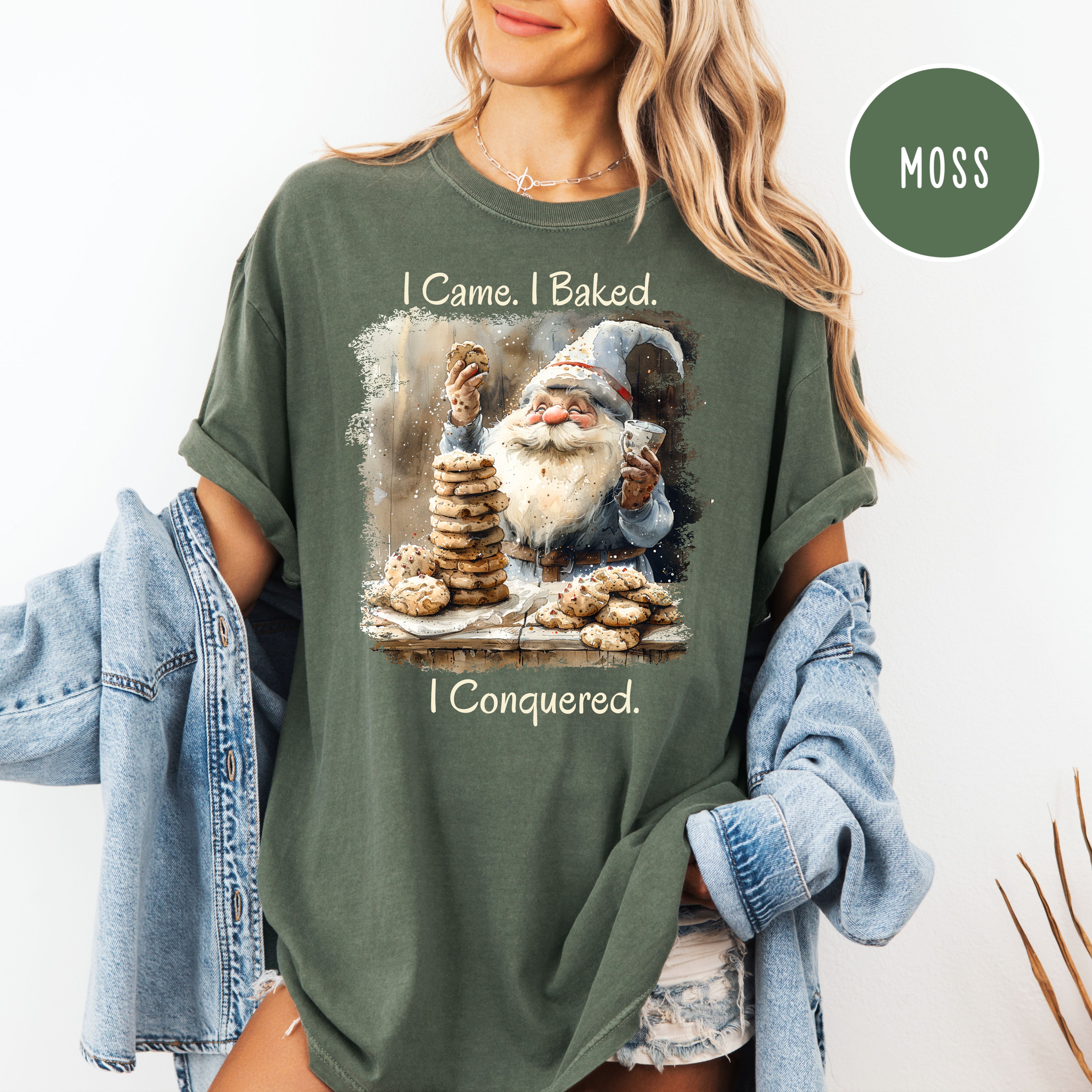 Funny Gnome I Came I Baked I Conquered Comfort Colors Unisex Baker Gift Tee Shirt
