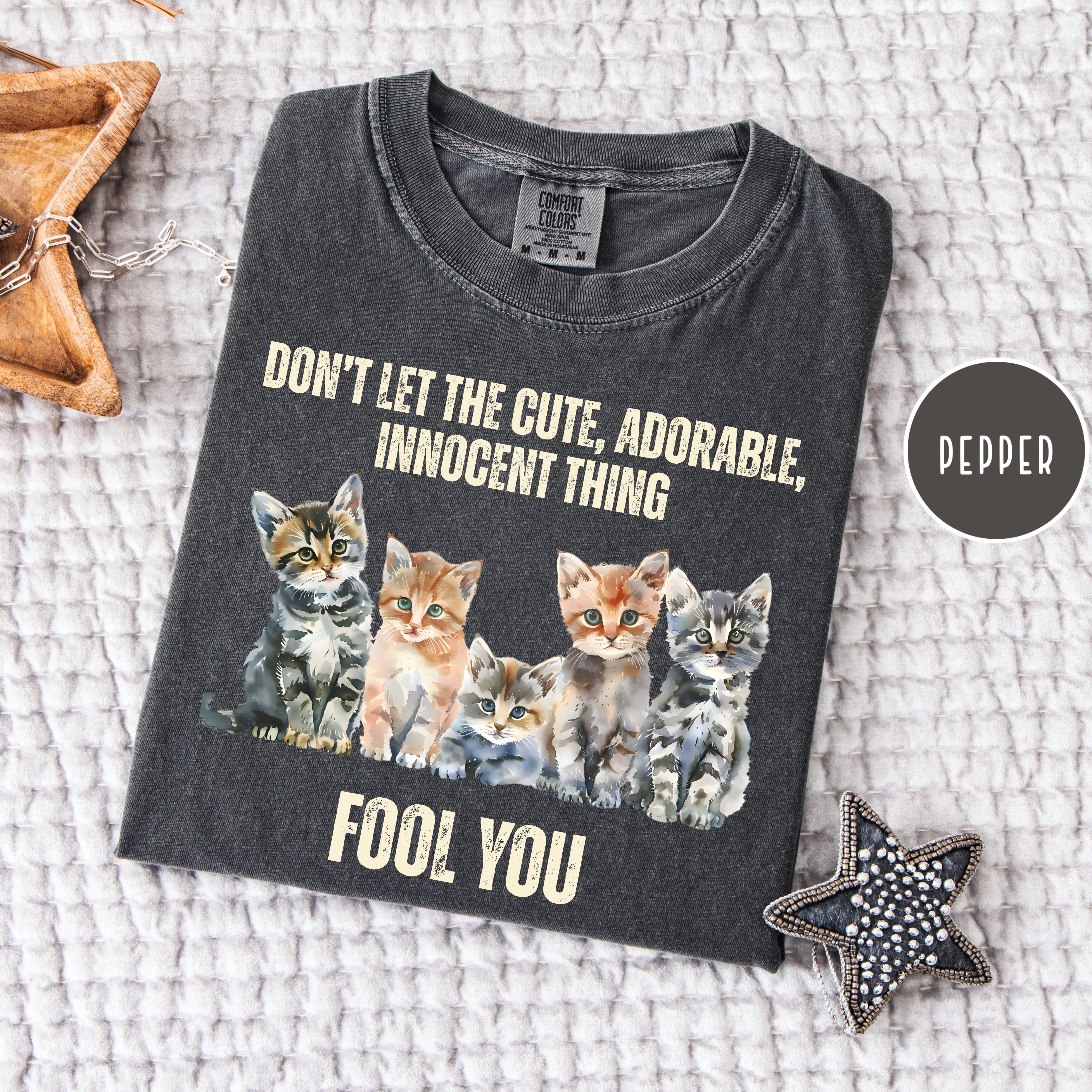 Kitten Lover Comfort Colors T-Shirt, Adorable Kittens Cat Parent Shirt