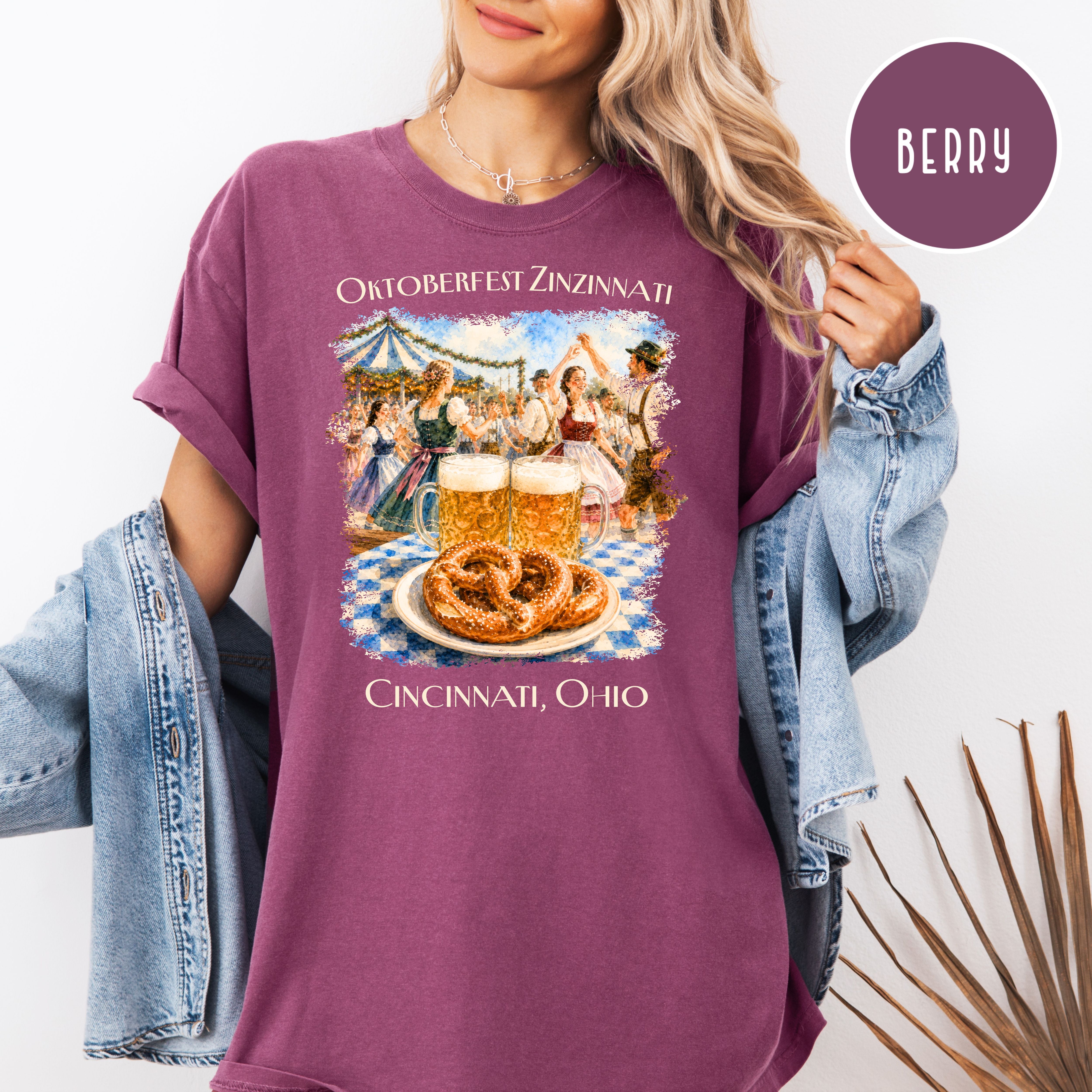 Cincinnati Oktoberfest Celebration Unisex Comfort Colors TShirt, Oktoberfest Zinzinnati Ohio Shirt, Octoberfest Shirt, Cincinnati Gift Shirt