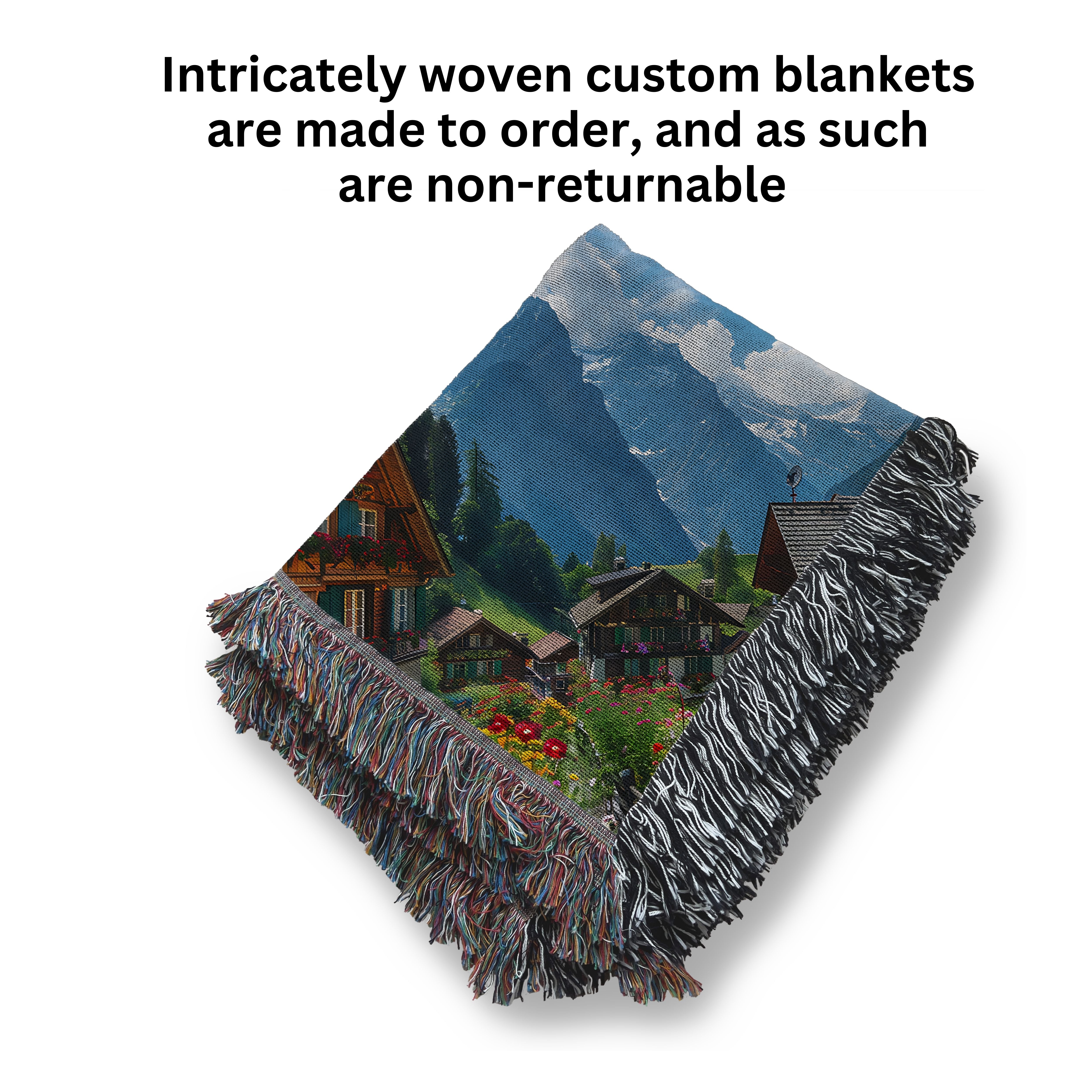 Switzerland Alpine Village Woven Blanket