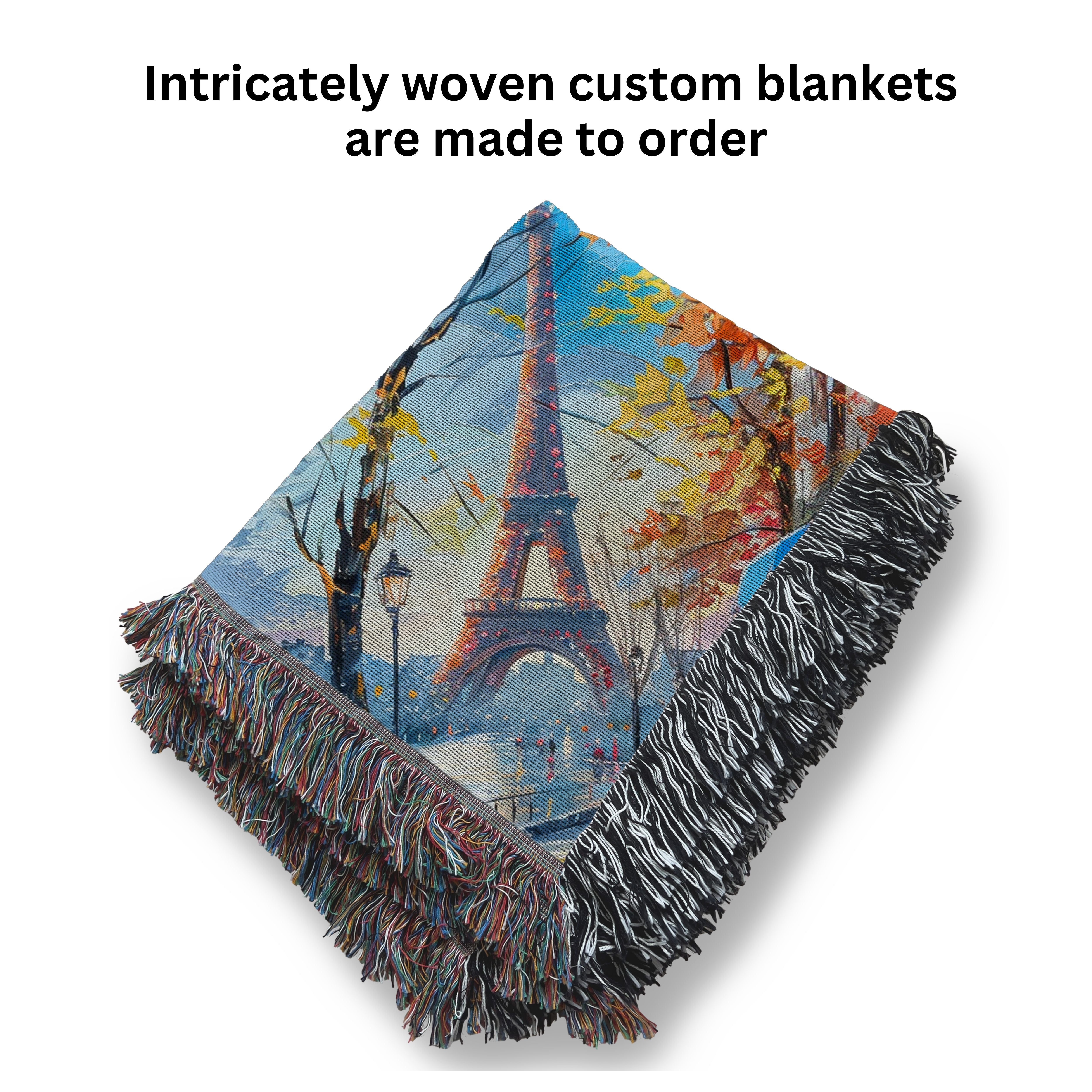 Eiffel Tower in Paris Woven Throw Blanket