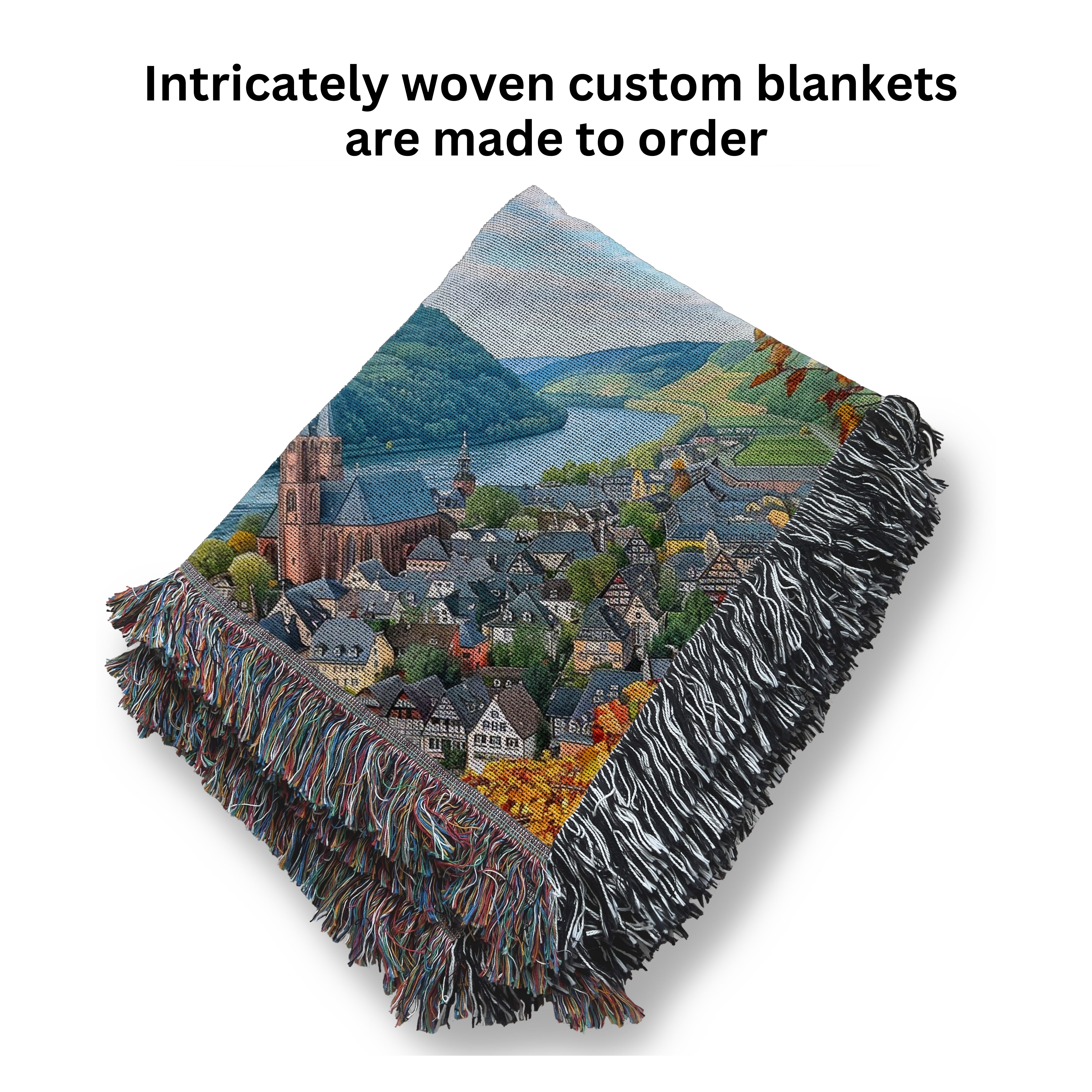 Rhine Valley Germany Woven Throw Blanket Gift