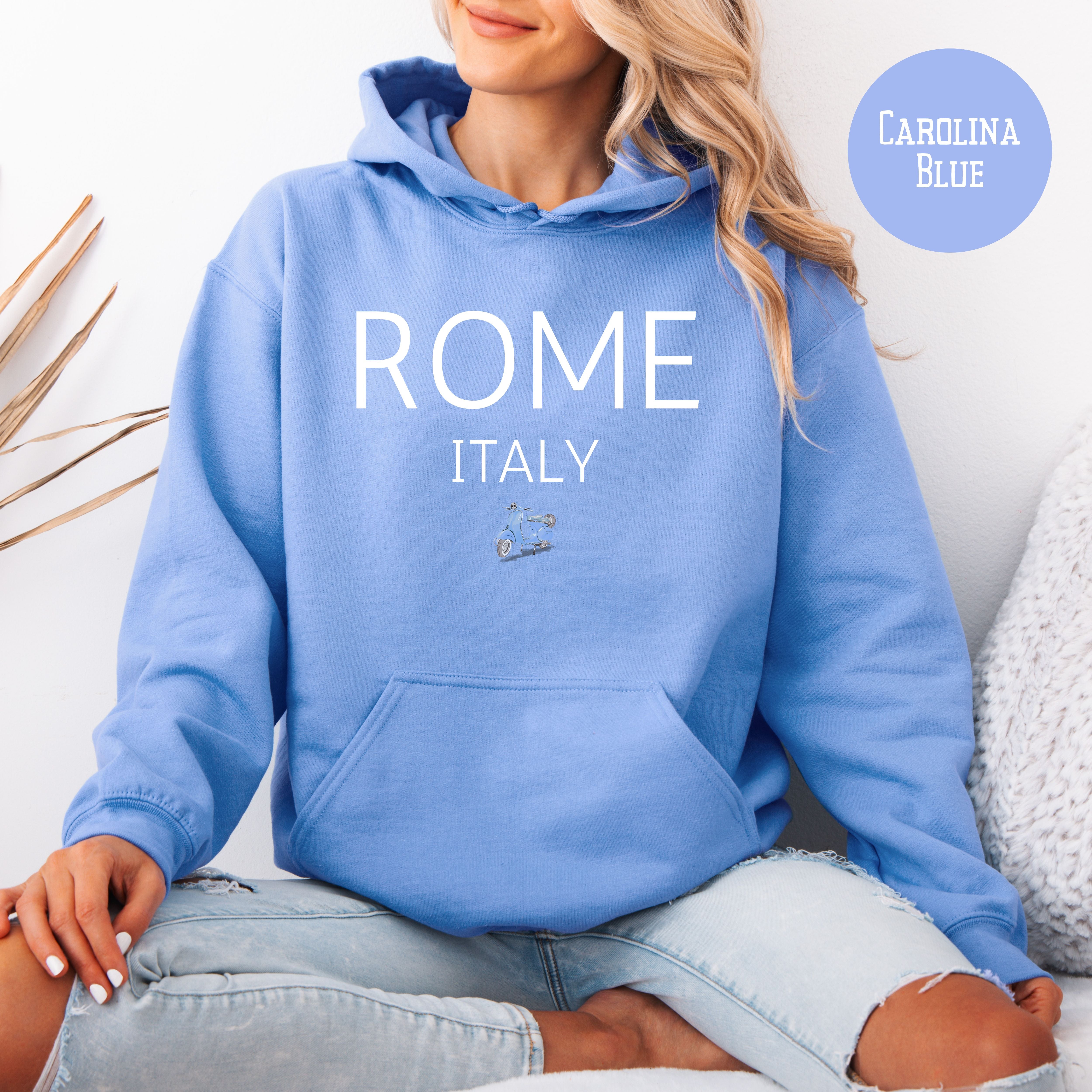 Rome Italy Vespa Unisex Pullover Hoodie, Italy Vacation Gift, Traveler Gift