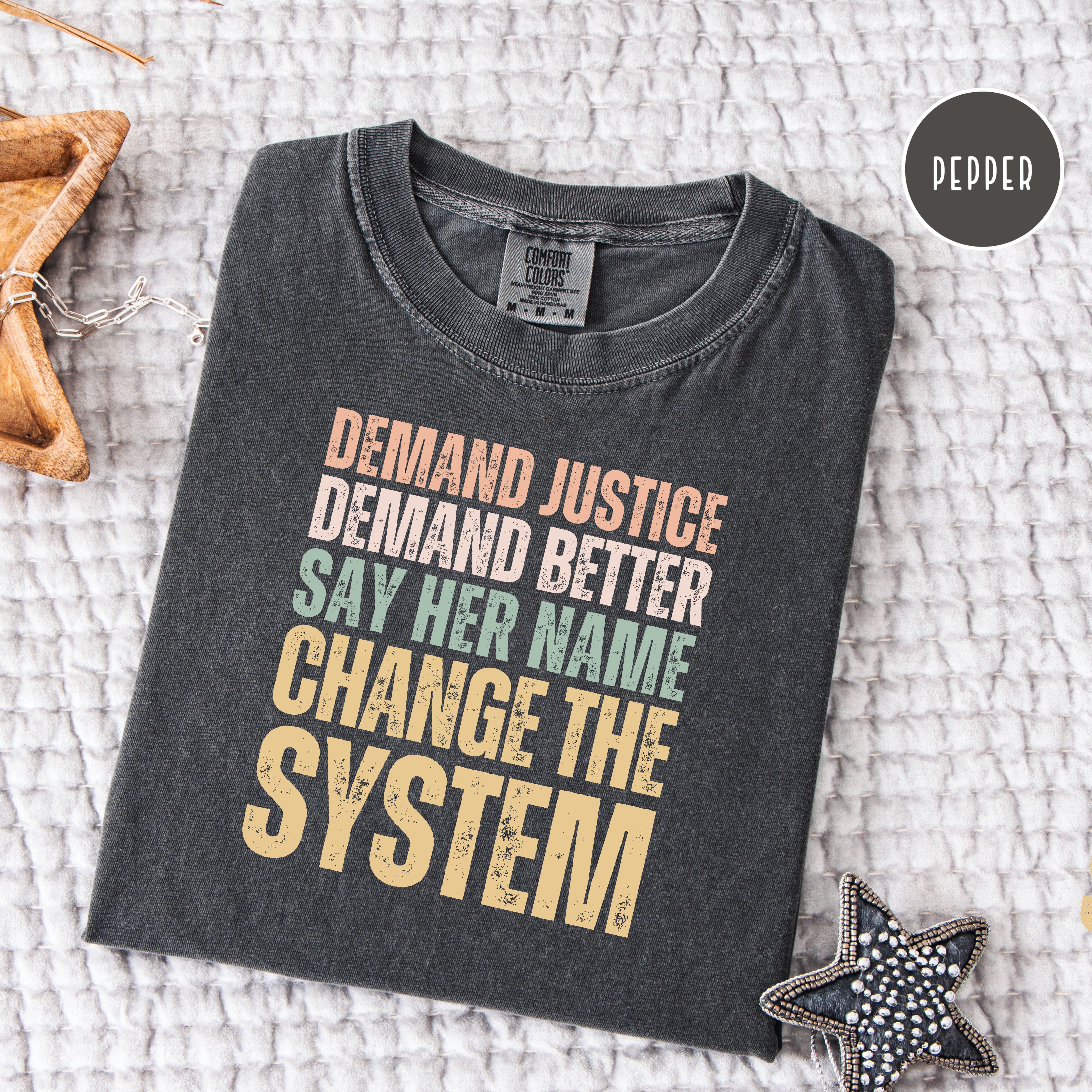 Demand Justice Unisex Anti Ice Comfort Colors T-Shirt, Protest Shirt