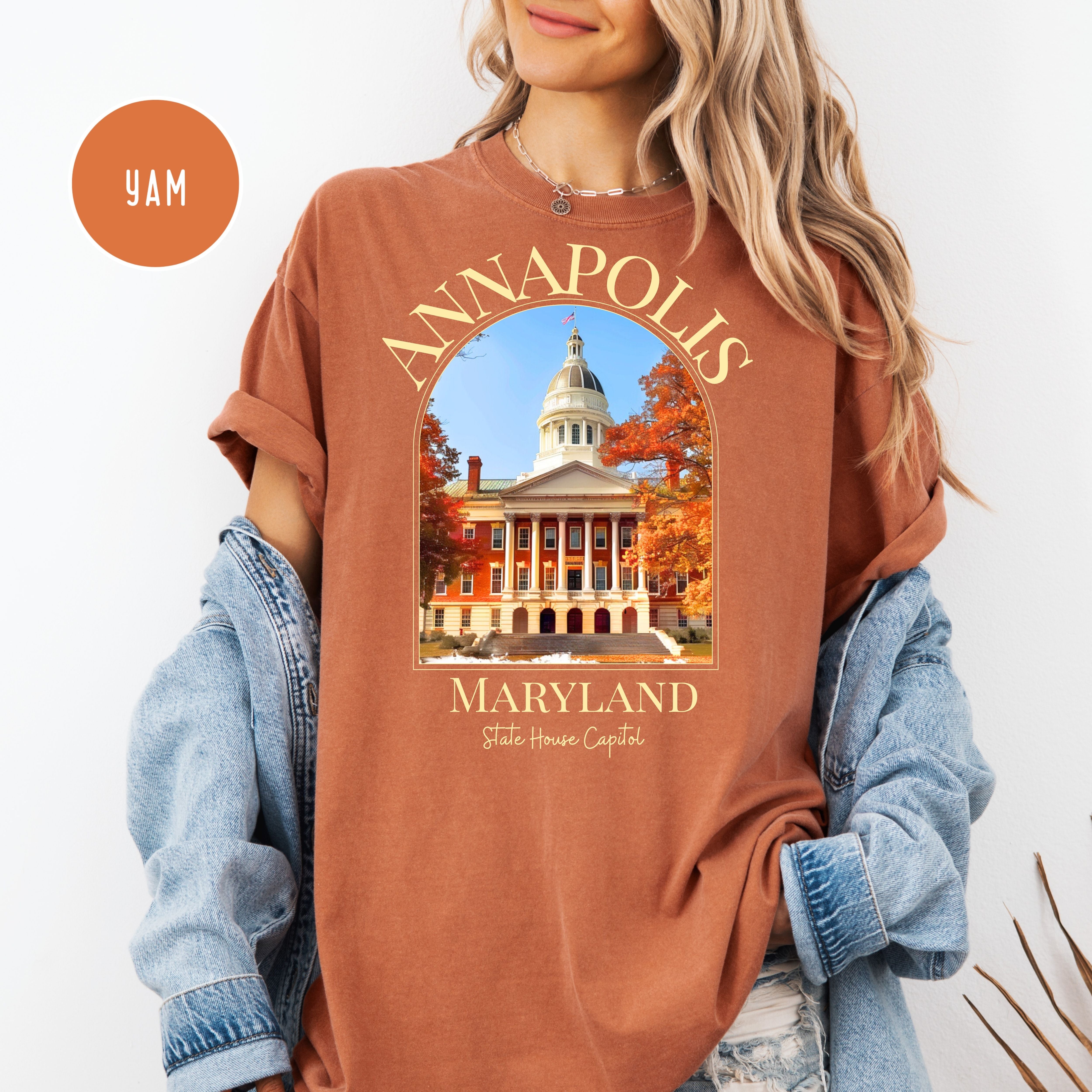 Annapolis Maryland Autumn Comfort Colors Tee