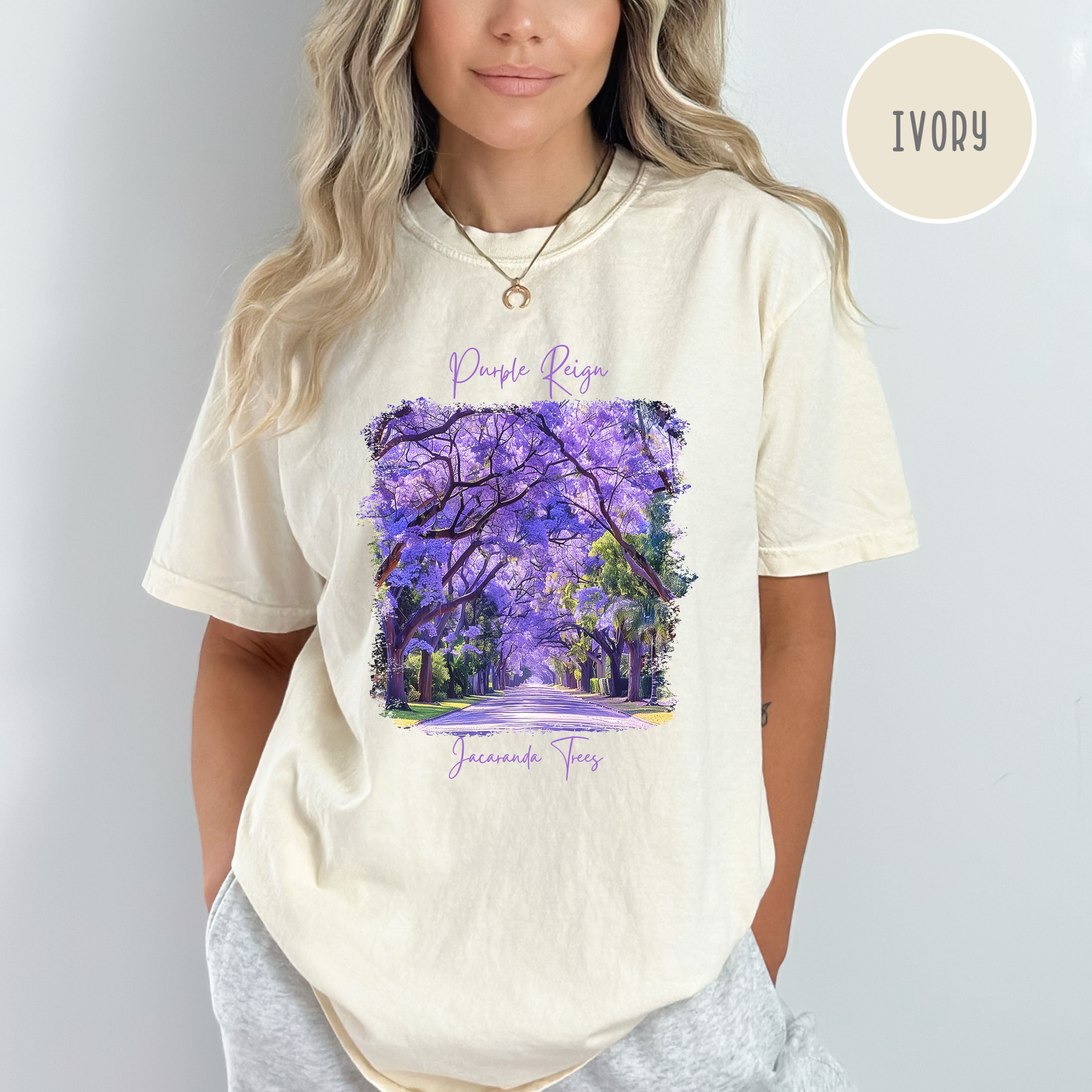Purple Reign Jacaranda Trees Comfort Colors Shirt Gift for Plant Lovers