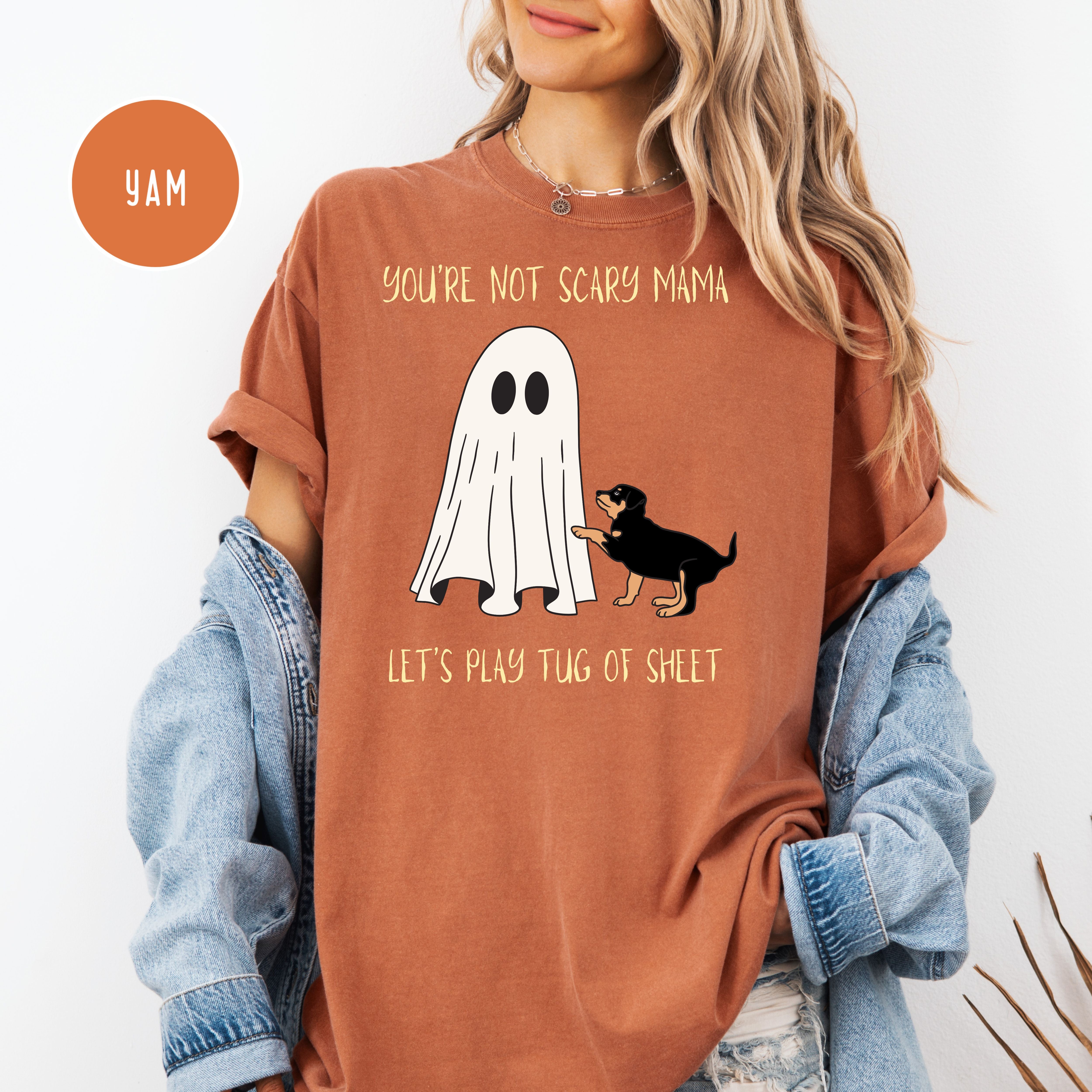 Cute Dog and Ghost Halloween Comfort Color Tee