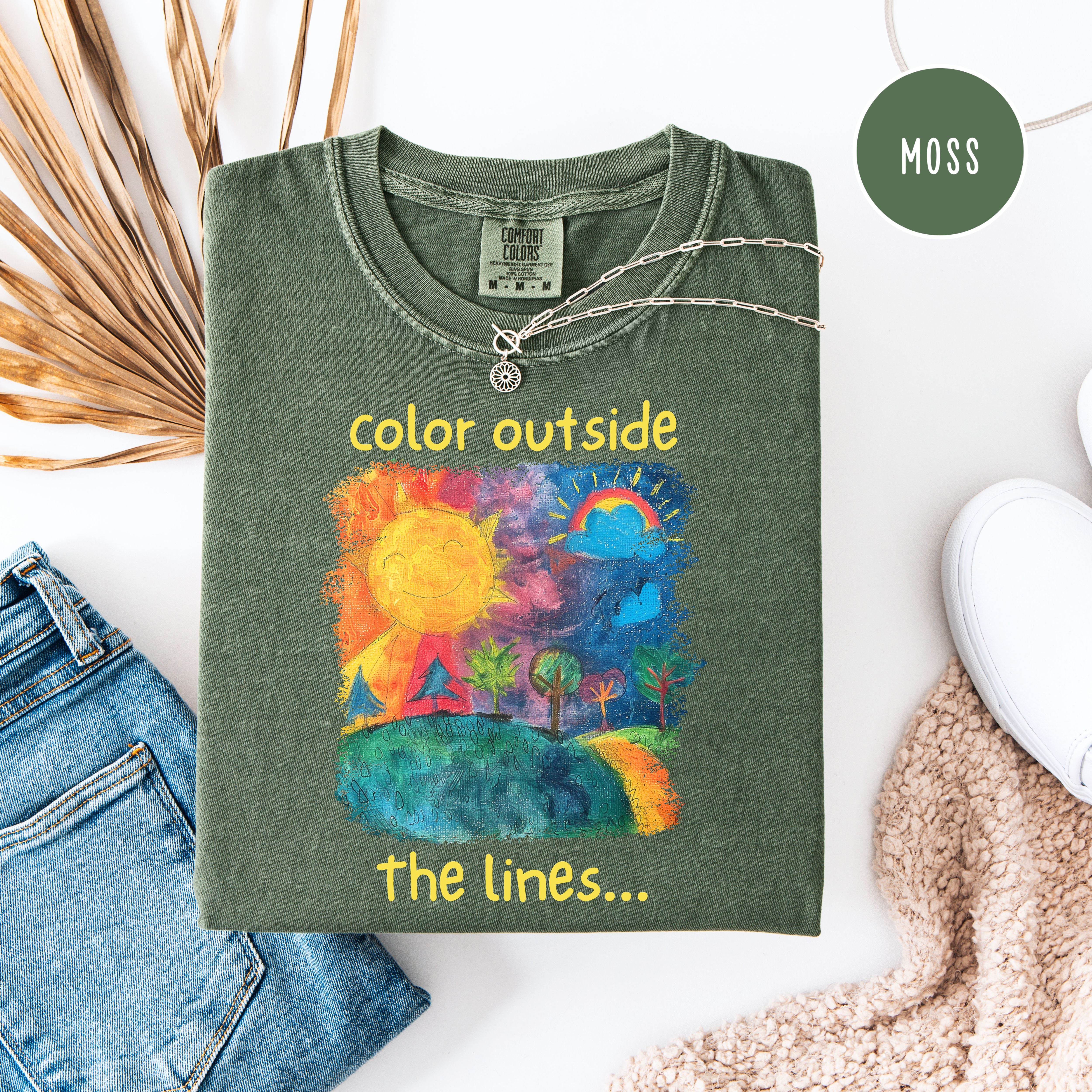 Color Outside The Lines Comfort Colors Be Yourself Tee, Positivity Shirt, Happiness Shirt, Playful and Inspiration, Motivational Gift Shirt