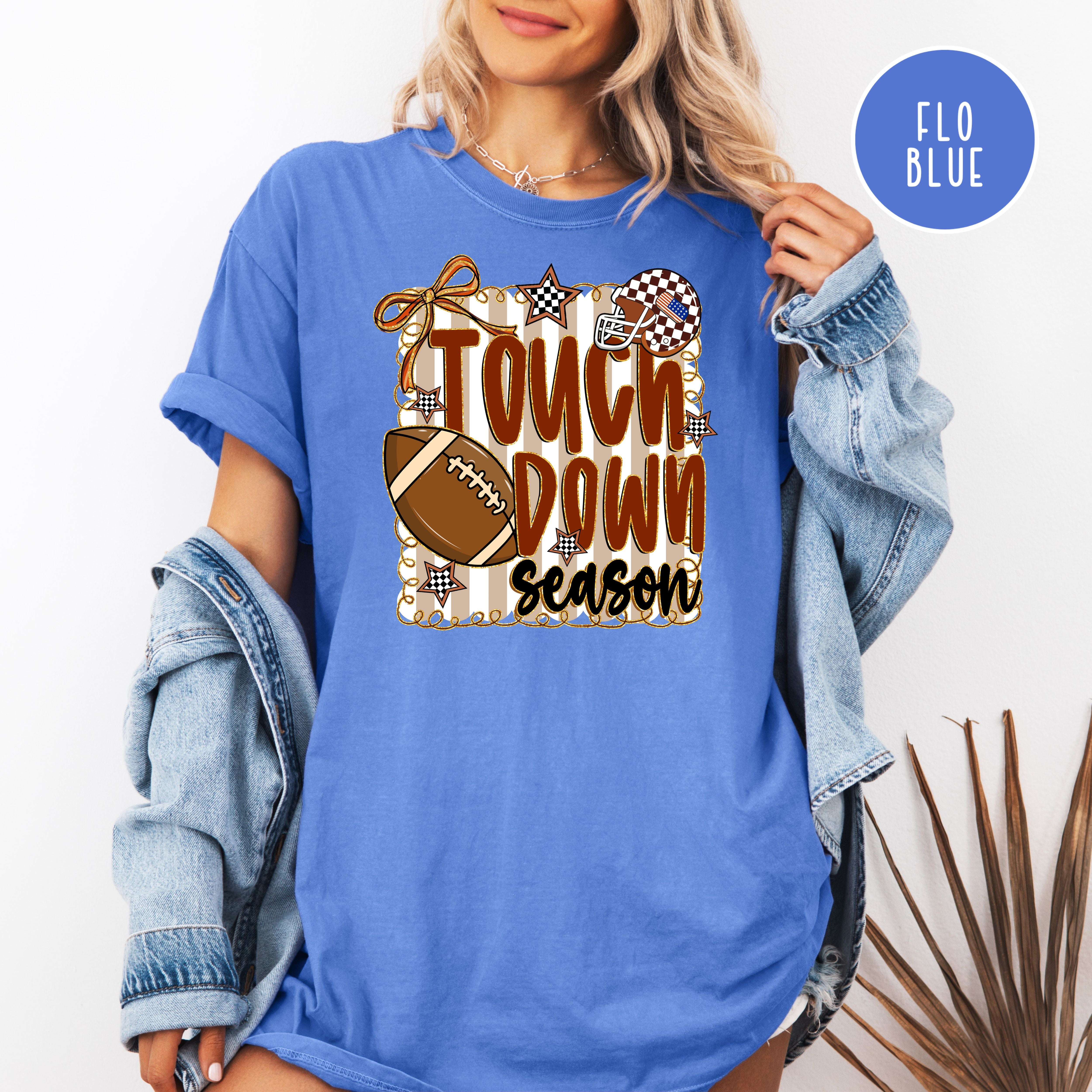Touch Down Season Comfort Colors Football Game Day Shirt