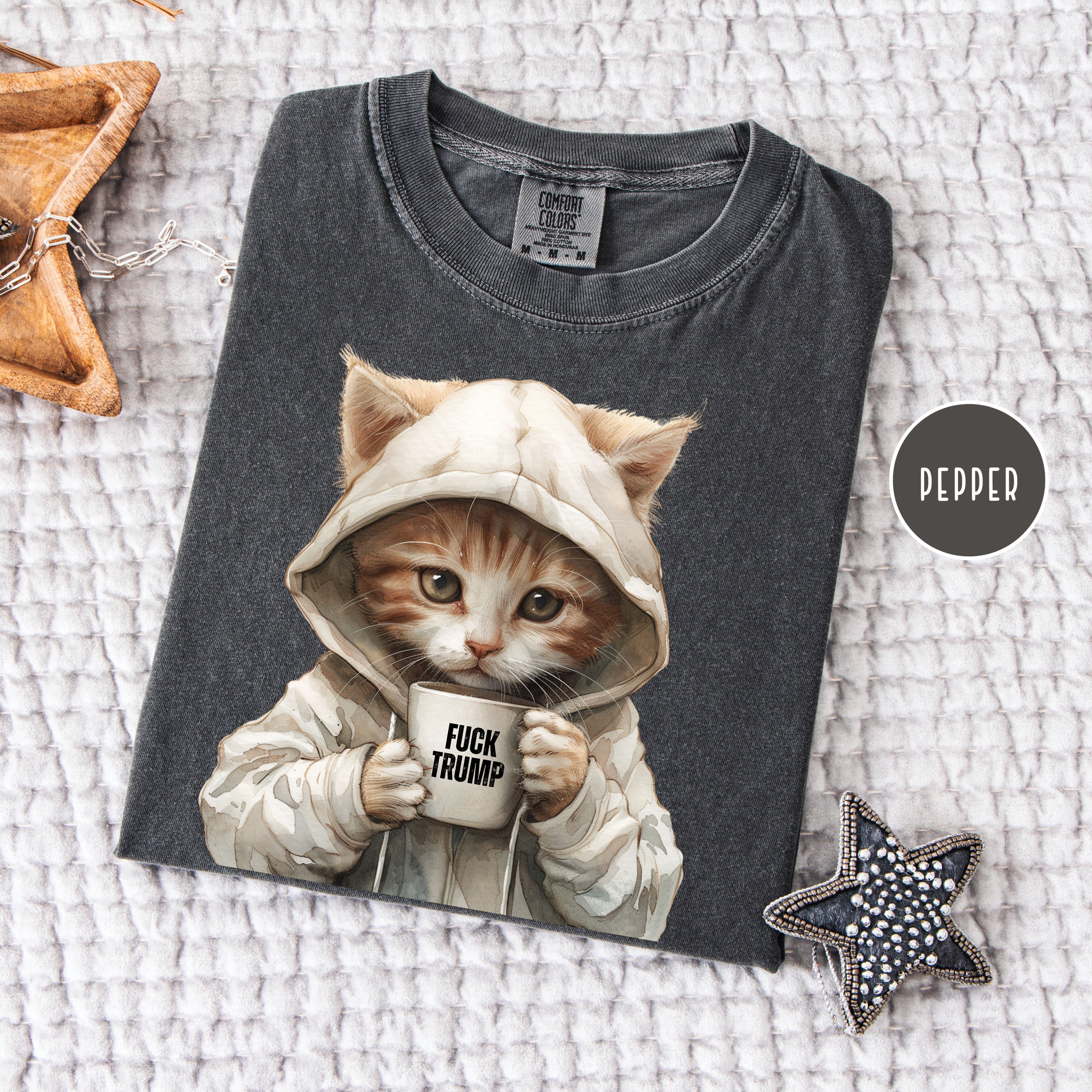 Anti-Trump Cat Lover Fuck Trump Comfort Colors Trump Protest Shirt