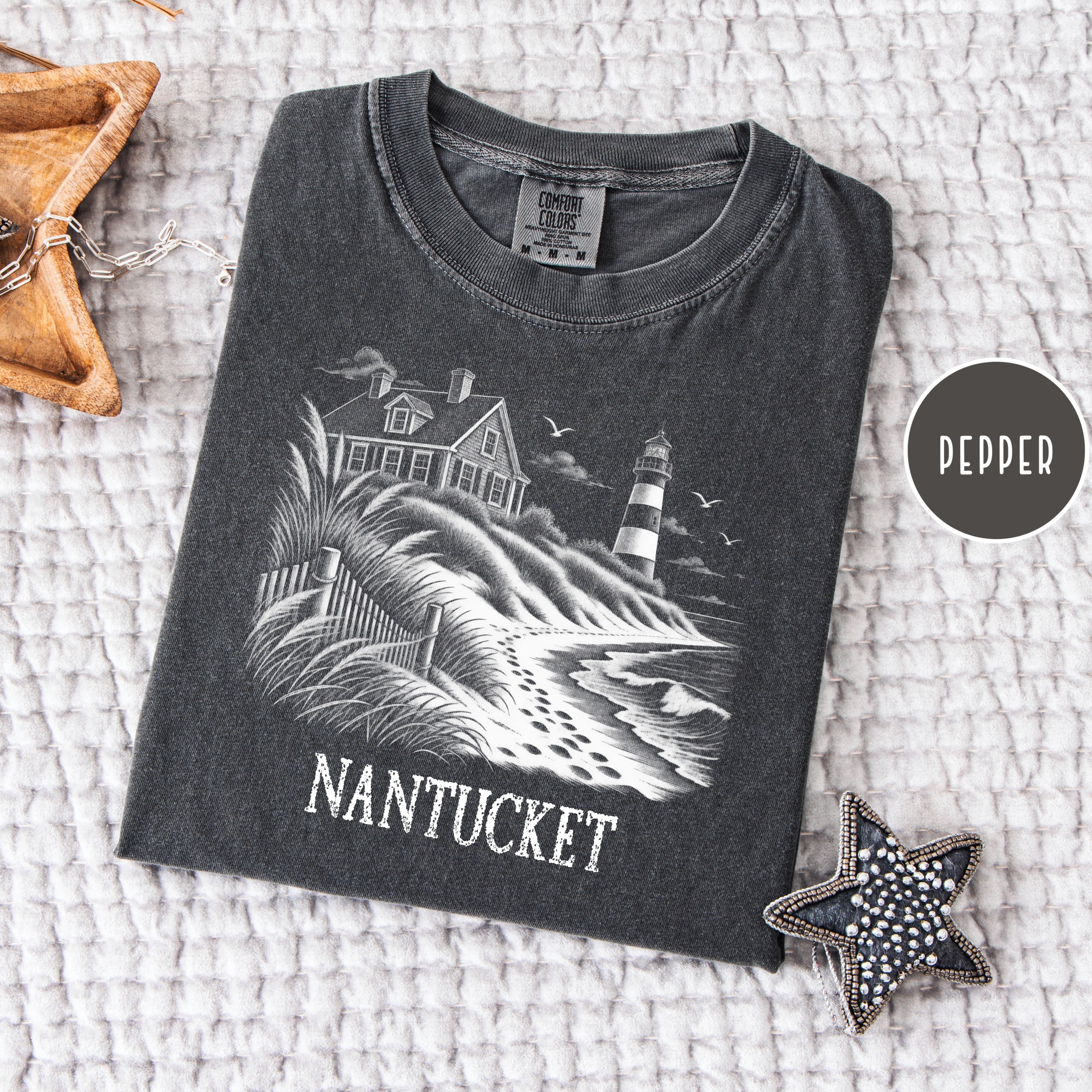 Nantucket Comfort Colors T-Shirt, Nantucket Vacation Gift, Hamptons Coastal Shirt, Traveler Gift Shirt, Ocean Lover Shirt, Nantucket Gift
