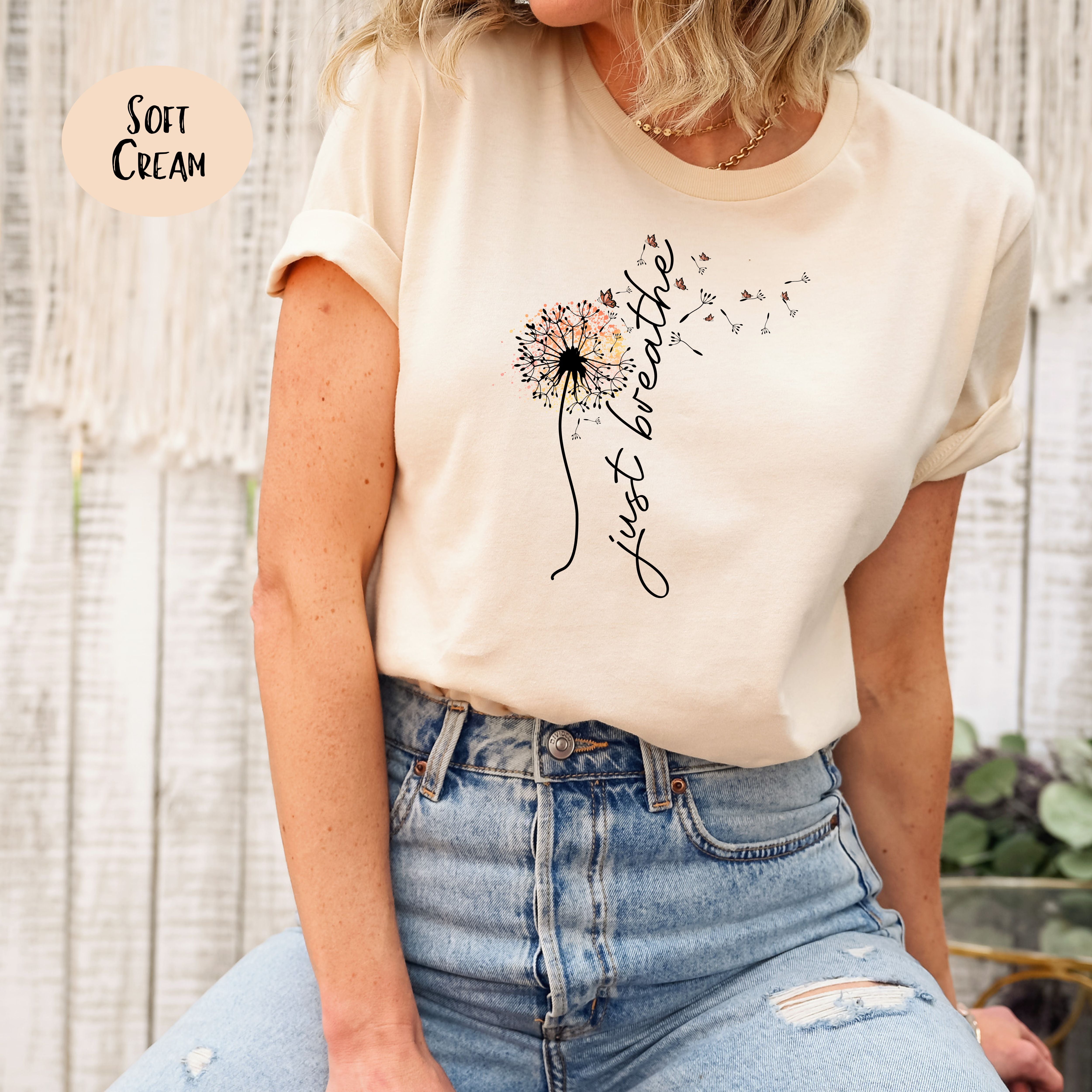 Just Breathe Blowing Dandelion Tee