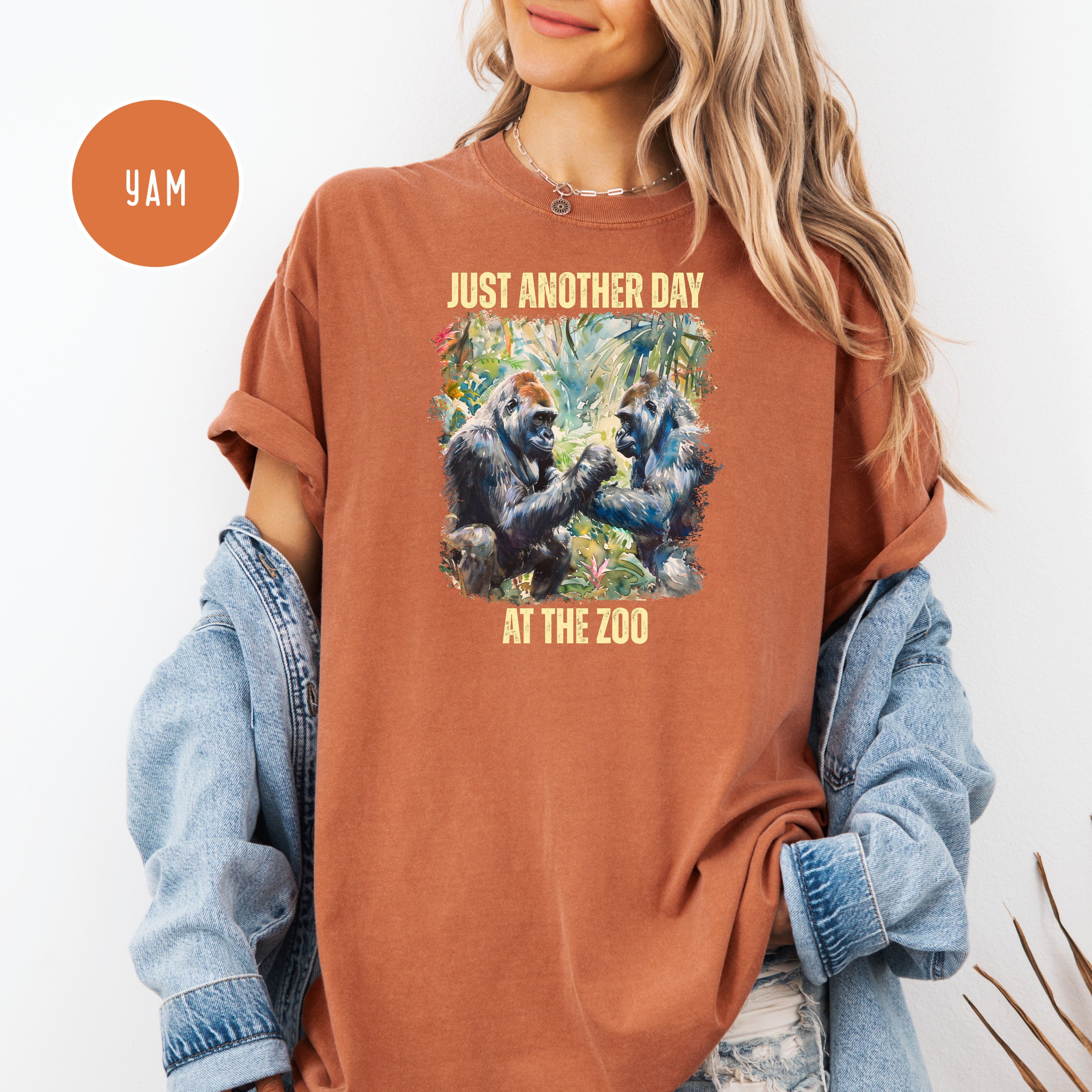 Just Another Day At The Zoo Unisex Comfort Colors T-Shirt, Funny Gorilla Shirt, Gorilla Lover Tee Shirt, Animal Lover Gift