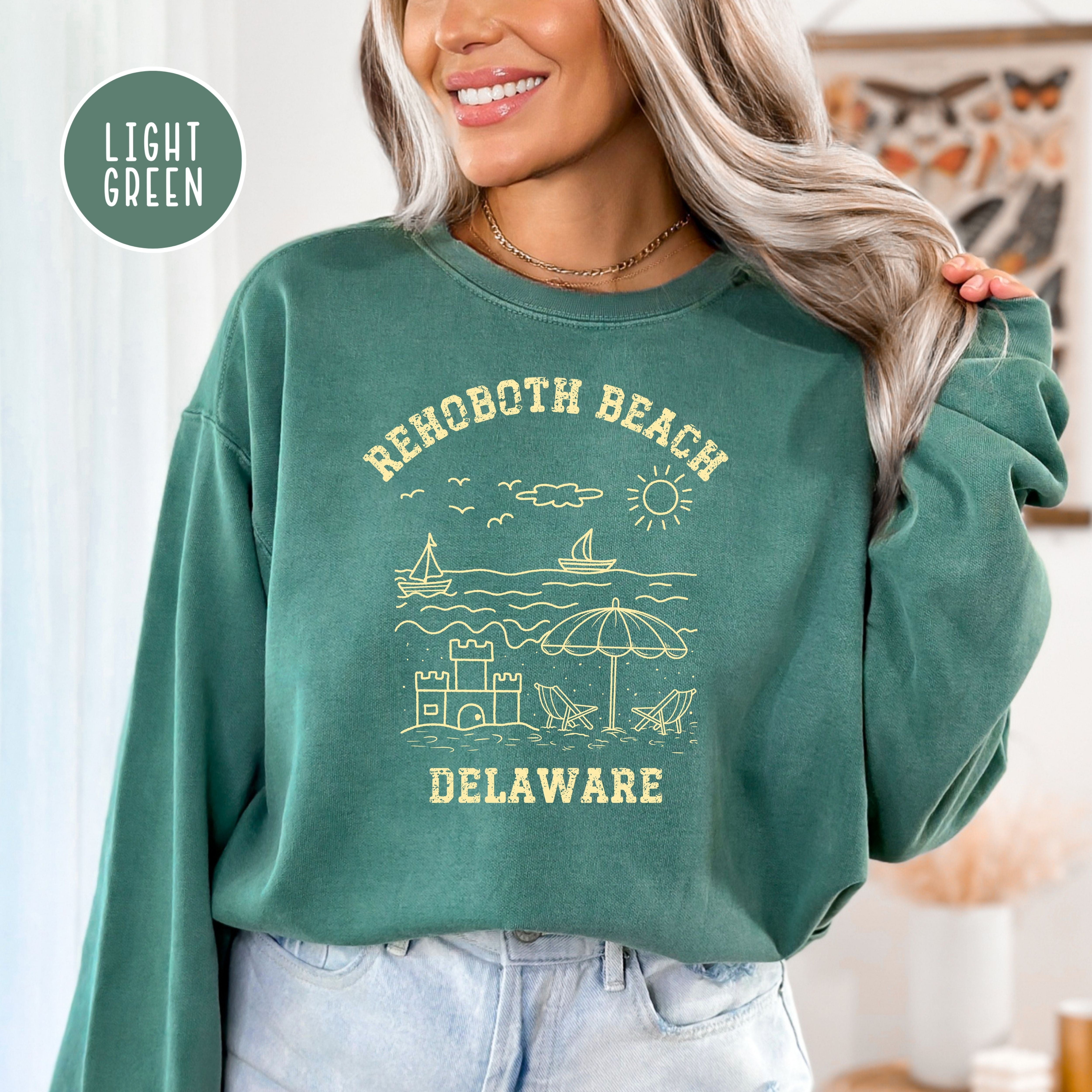 Rehoboth Beach Grunge Style Comfort Colors® Sweatshirt