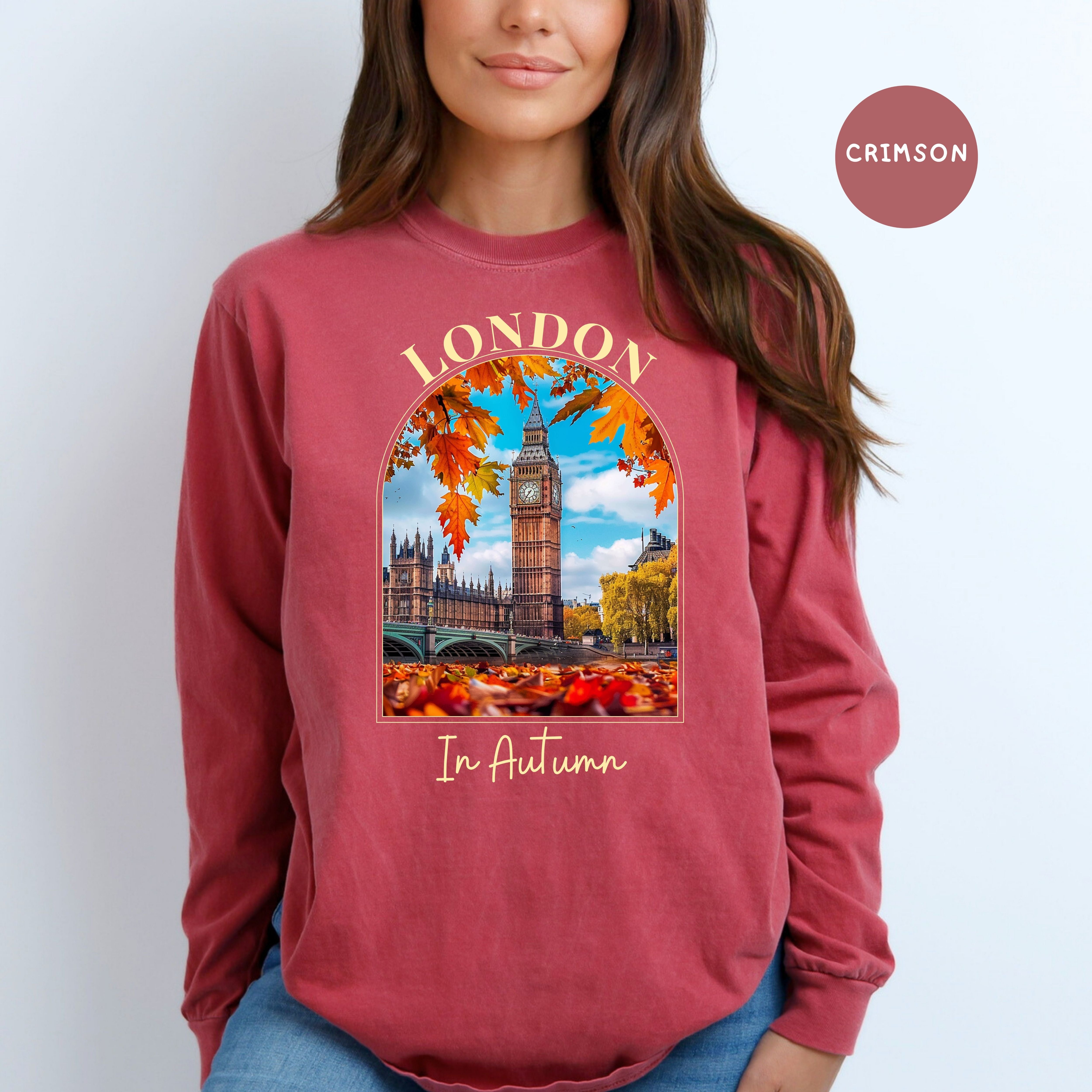 London In Autumn Comfort Colors® Long Sleeve Tee