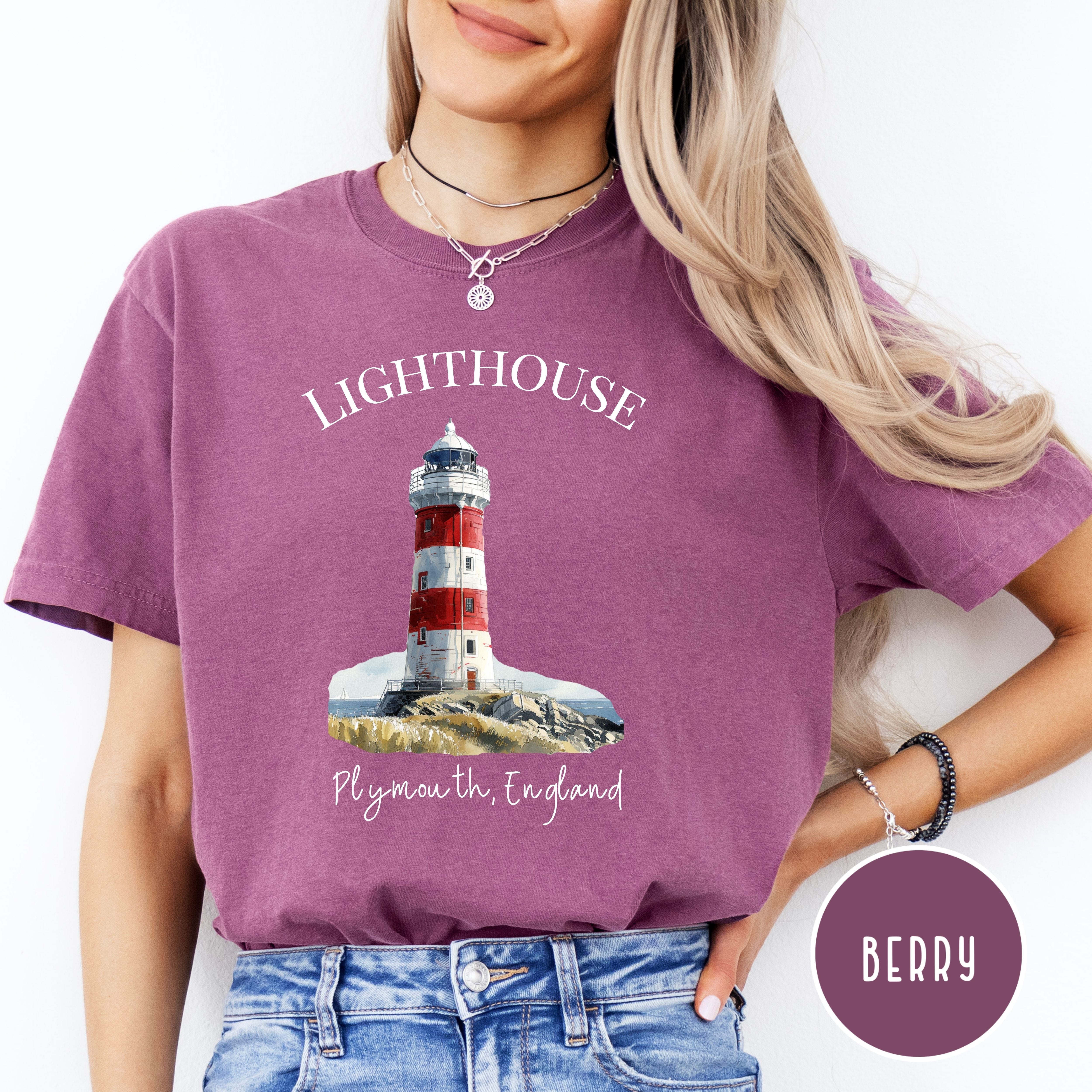 Plymouth England Lighthouse Comfort Colors® Tee